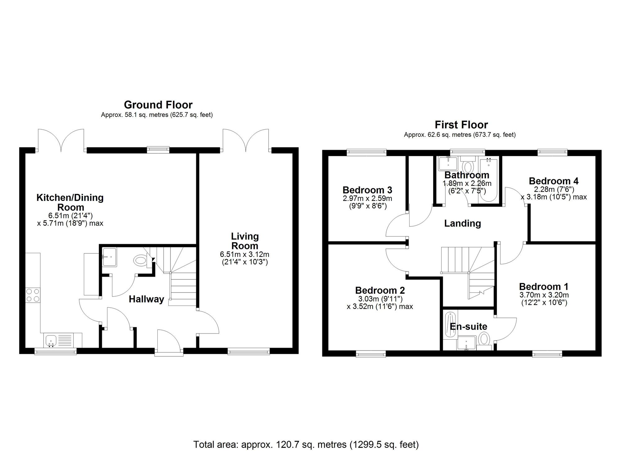 Floorplan of 4 bedroom Detached House for sale, Eden Crescent, Great Lumley, Durham, DH3