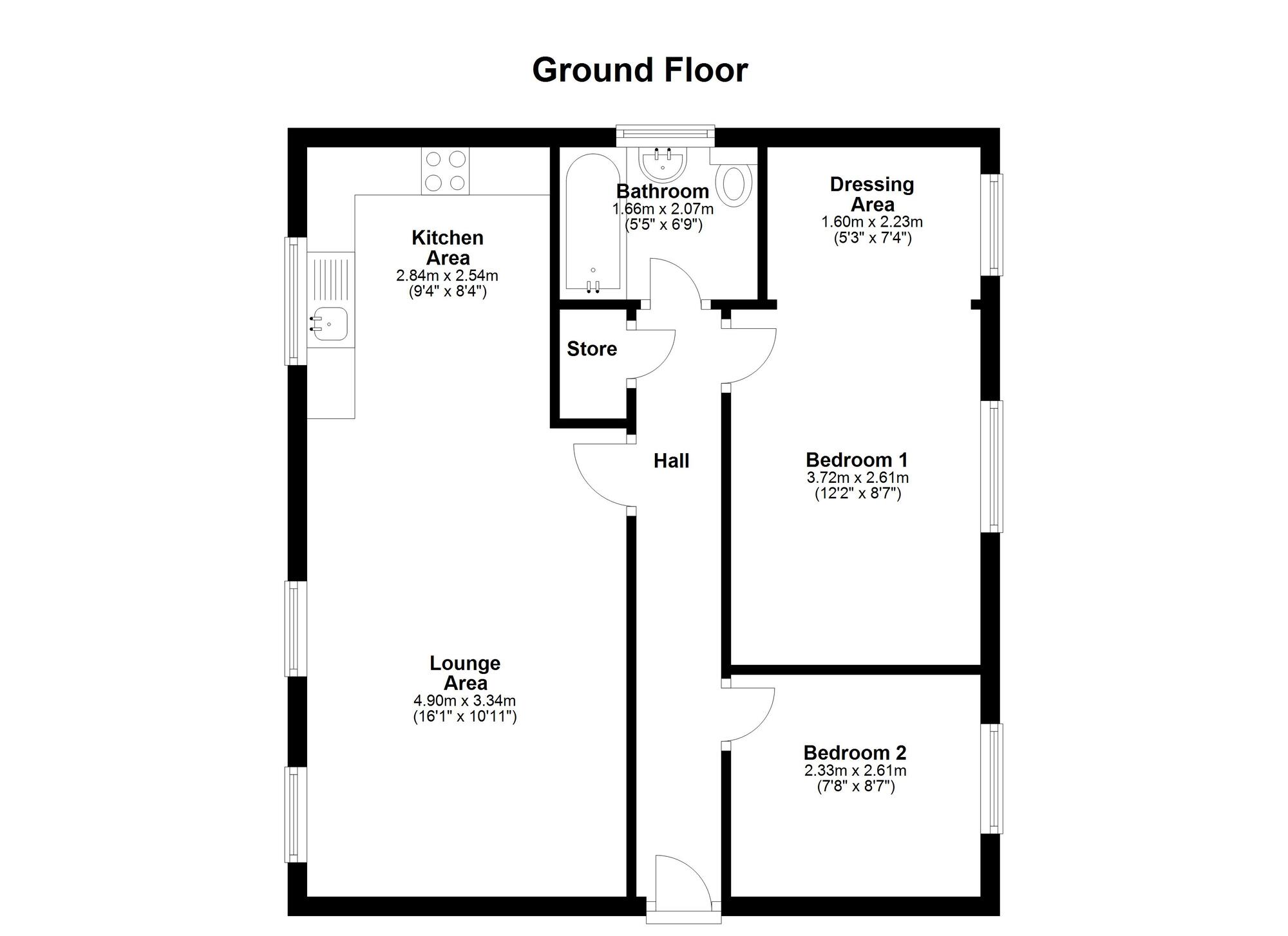 Floorplan of 2 bedroom  Flat for sale, Ellesmere Close, Houghton Le Spring, Tyne and Wear, DH4