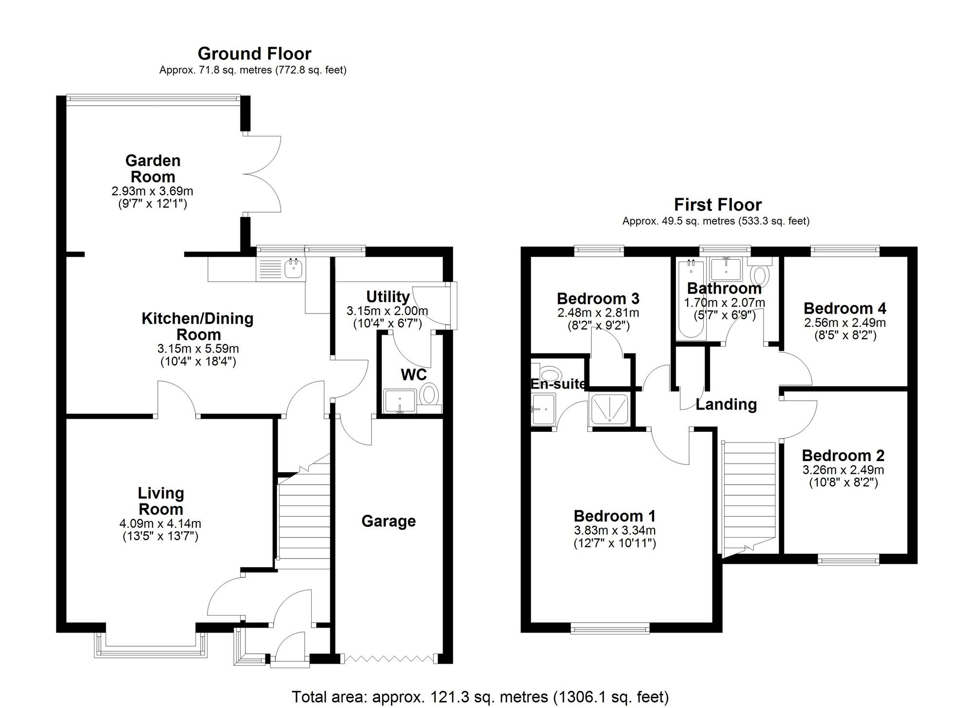 Floorplan of 4 bedroom Detached House for sale, Powburn Close, Chester-le-street, Durham, DH2