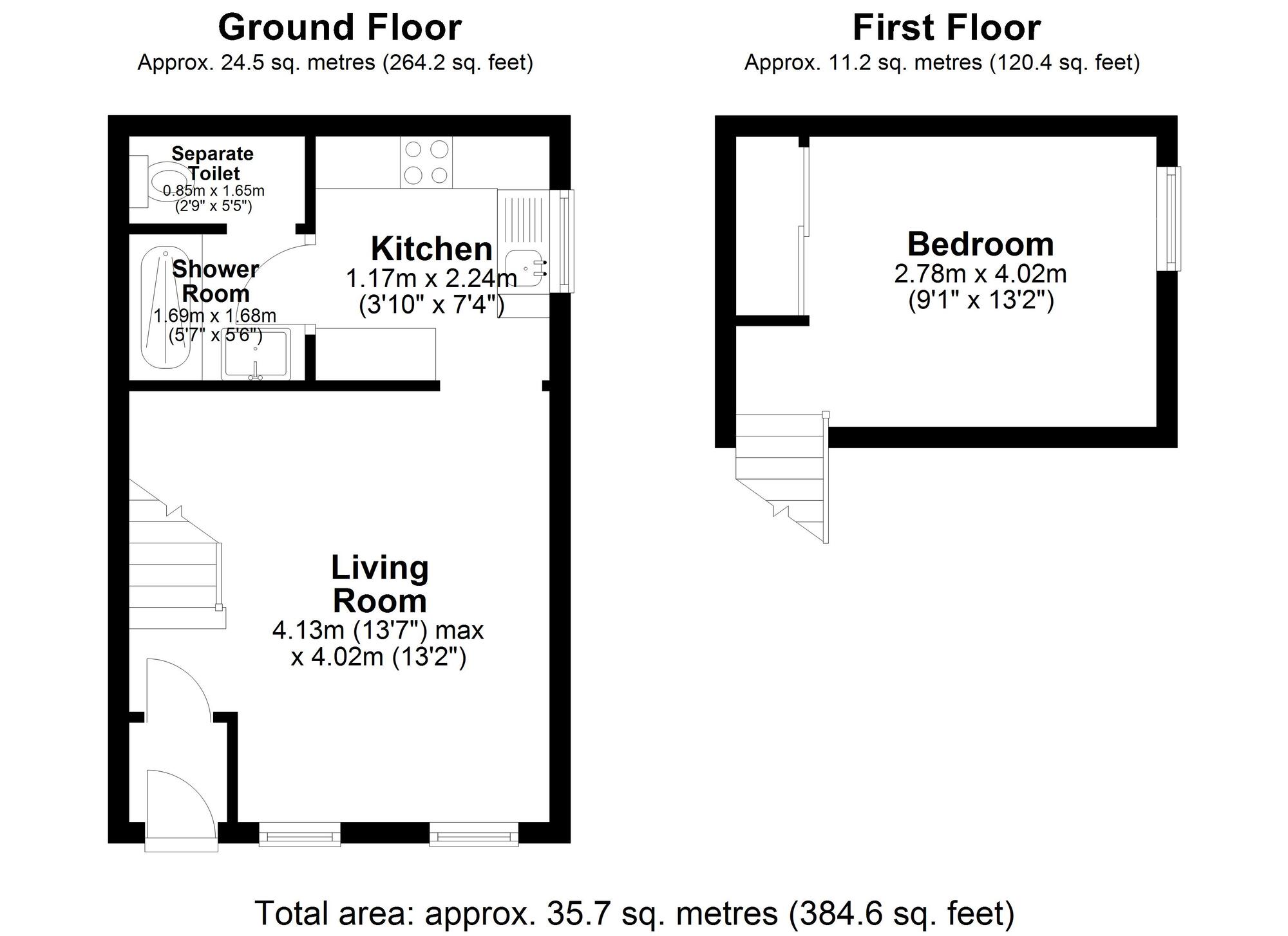 Floorplan of 1 bedroom End Terrace Flat for sale, The Orchard, Picktree Lane, Durham, DH3