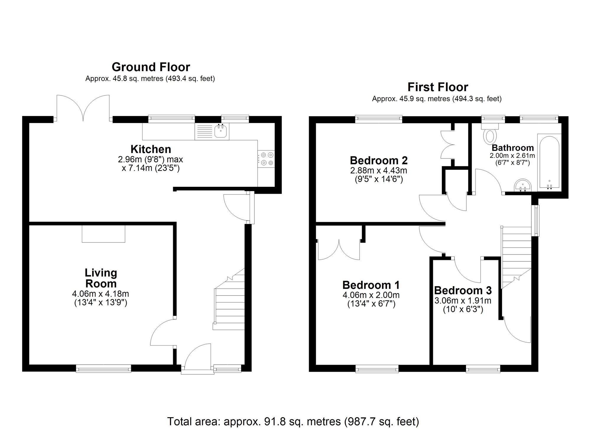 Floorplan of 3 bedroom Semi Detached House for sale, Eleventh Avenue, Chester Le Street, Durham, DH2