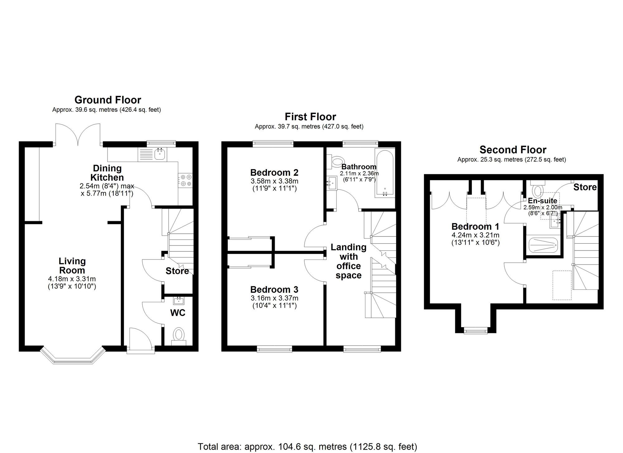 Floorplan of 3 bedroom Semi Detached House to rent, Healeyfield, Lambton Park, Durham, DH3