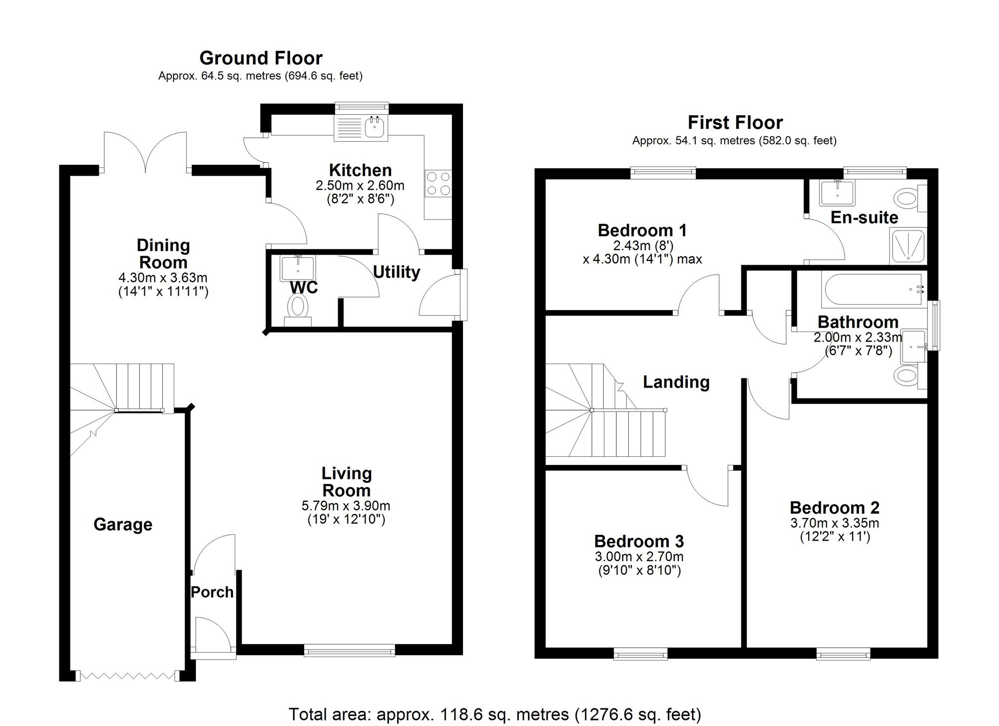 Floorplan of 3 bedroom Detached House for sale, Little Burn Way, Pelton Fell, Durham, DH2