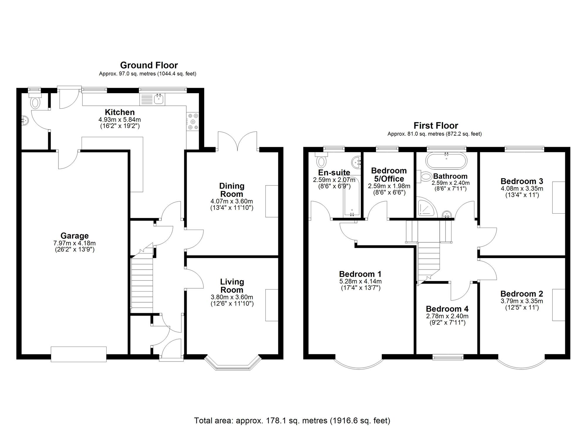 Floorplan of 5 bedroom Semi Detached House for sale, Park Road North, Chester Le Street, Durham, DH3