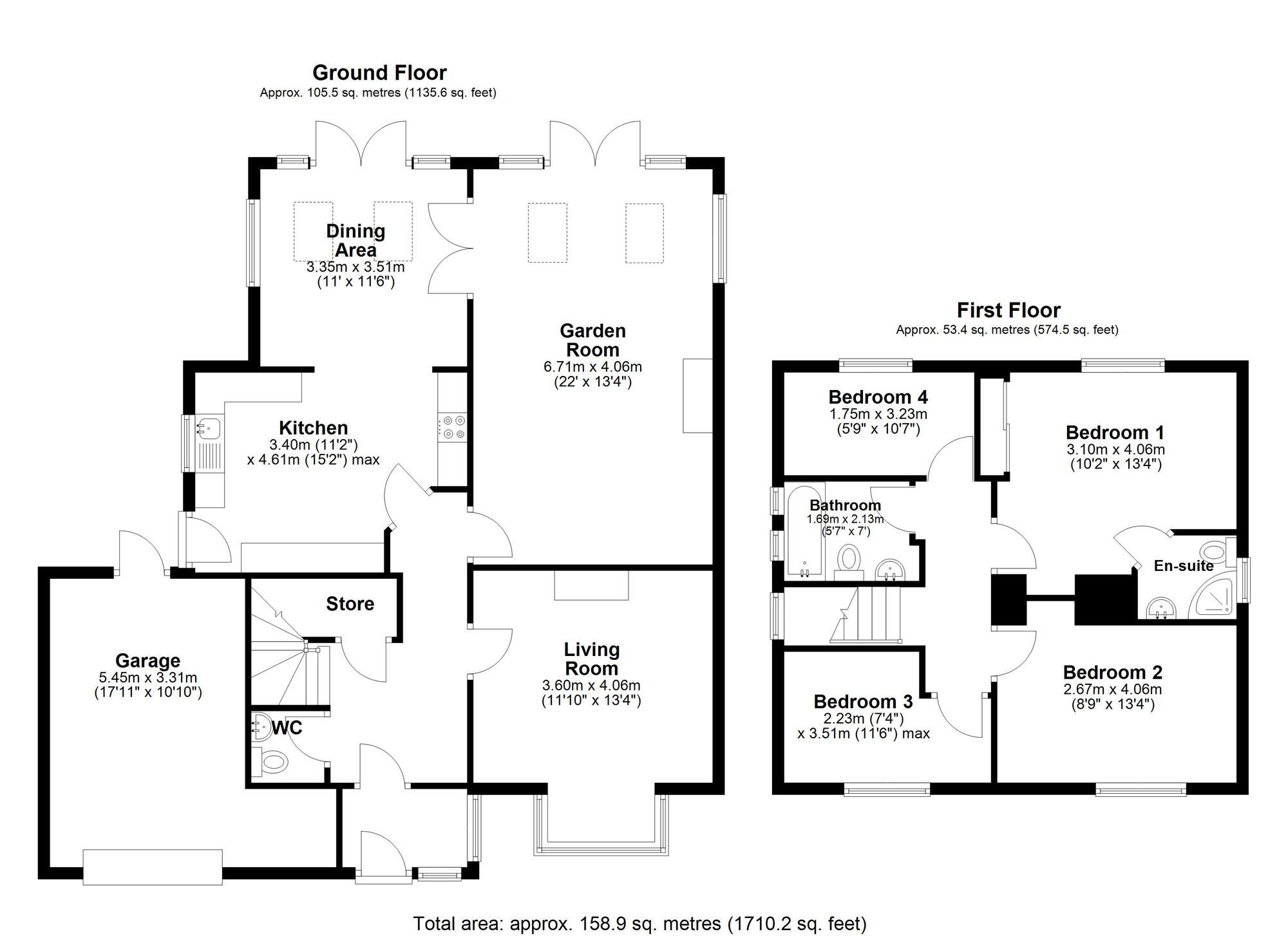 Floorplan of 4 bedroom Detached House for sale, Vigo Lane, Chester Le Street, Durham, DH3