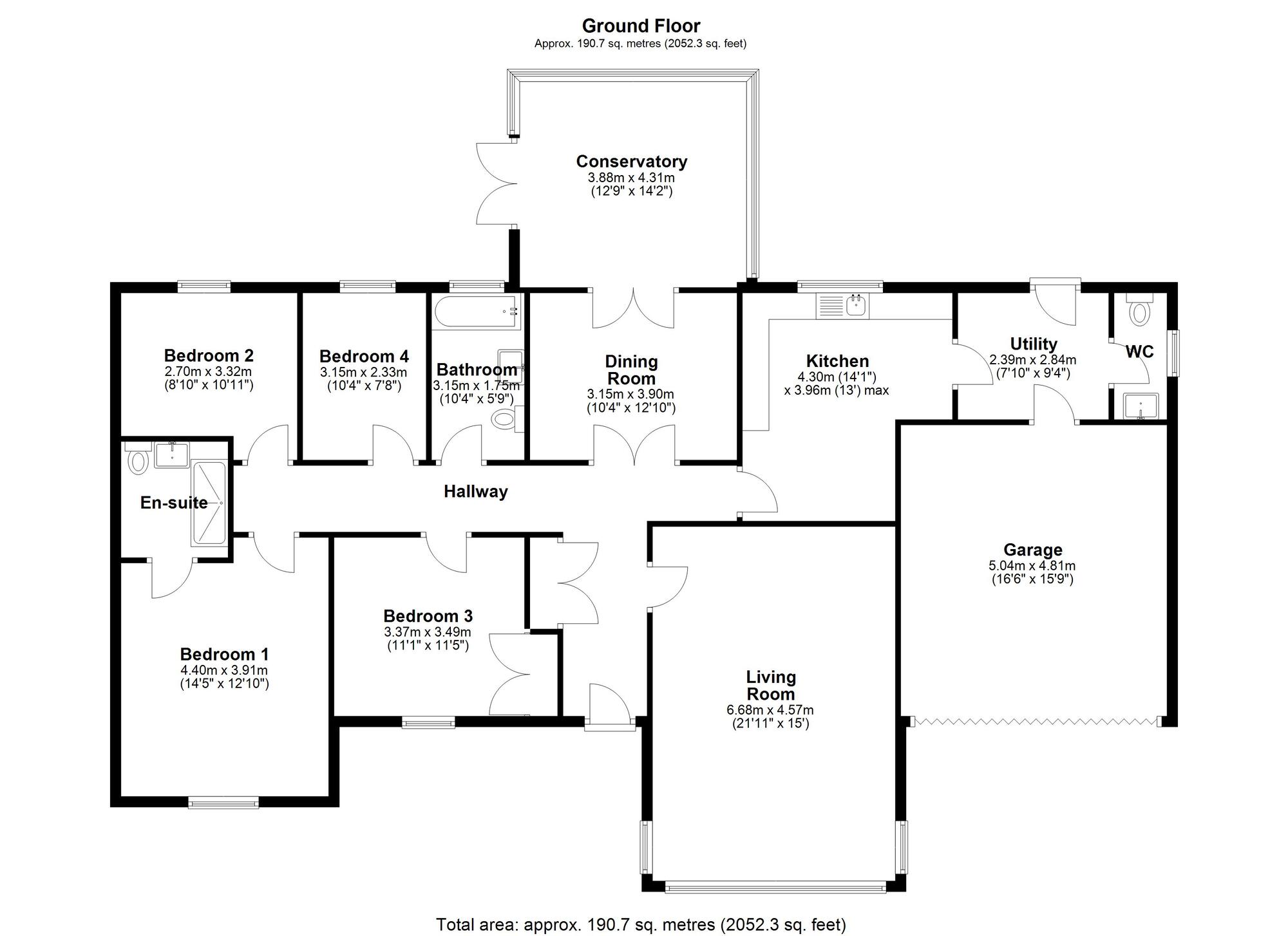 Floorplan of 4 bedroom Detached Bungalow for sale, Castle View, Chester Le Street, DH3