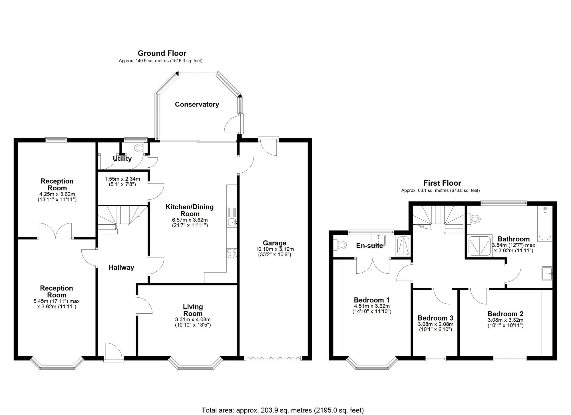 Floorplan of 3 bedroom Detached House for sale, Waldridge Road, Chester Le Street, Durham, DH2