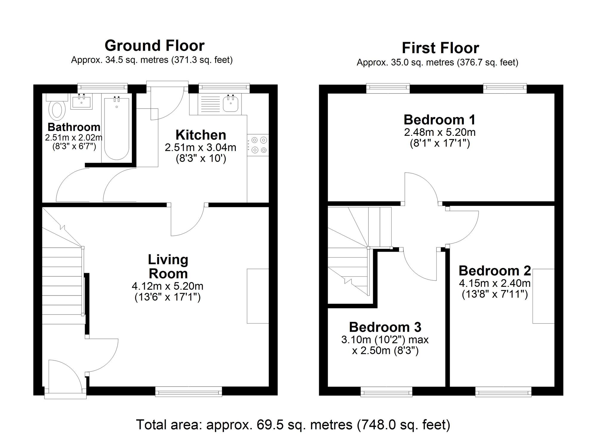 Floorplan of 3 bedroom Semi Detached House for sale, Hawthorn Terrace, Pelton Fell, Durham, DH2