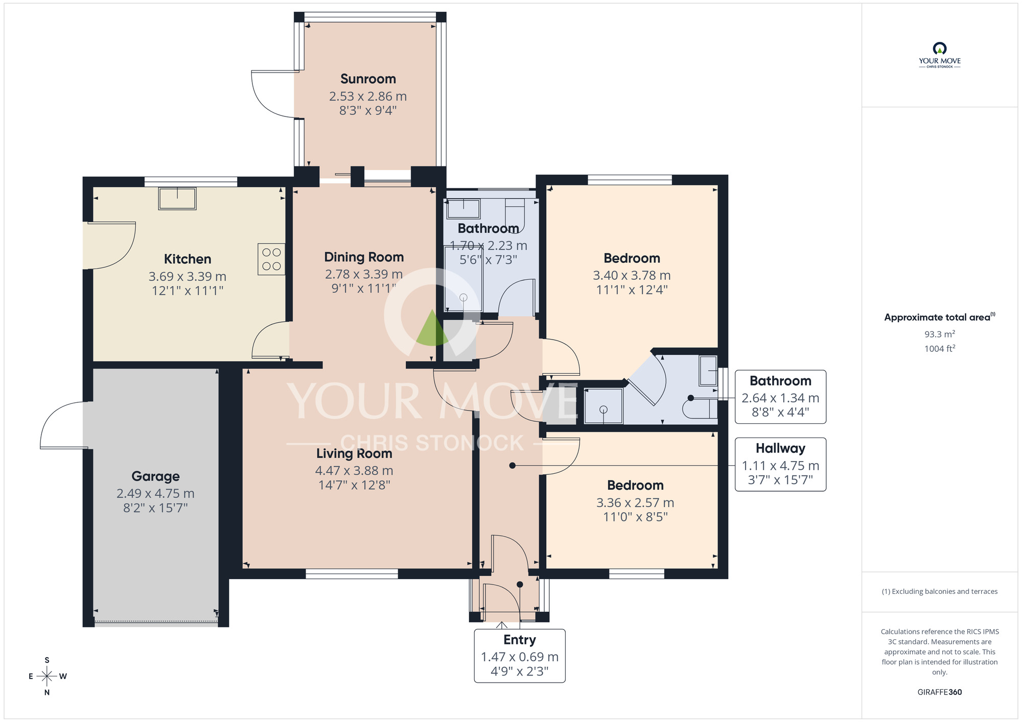 Floorplan of 2 bedroom Detached Bungalow for sale, Falstone Drive, Chester Le Street, Durham, DH2