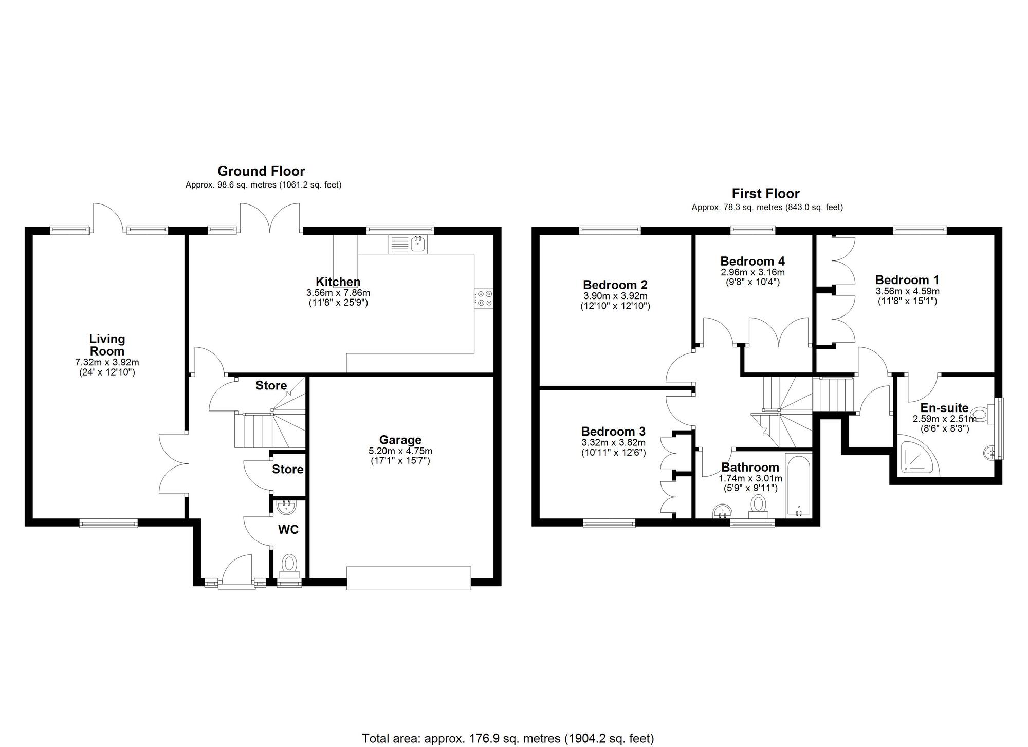 Floorplan of 4 bedroom Detached House for sale, Longdean Park, Chester Le Street, Durham, DH3