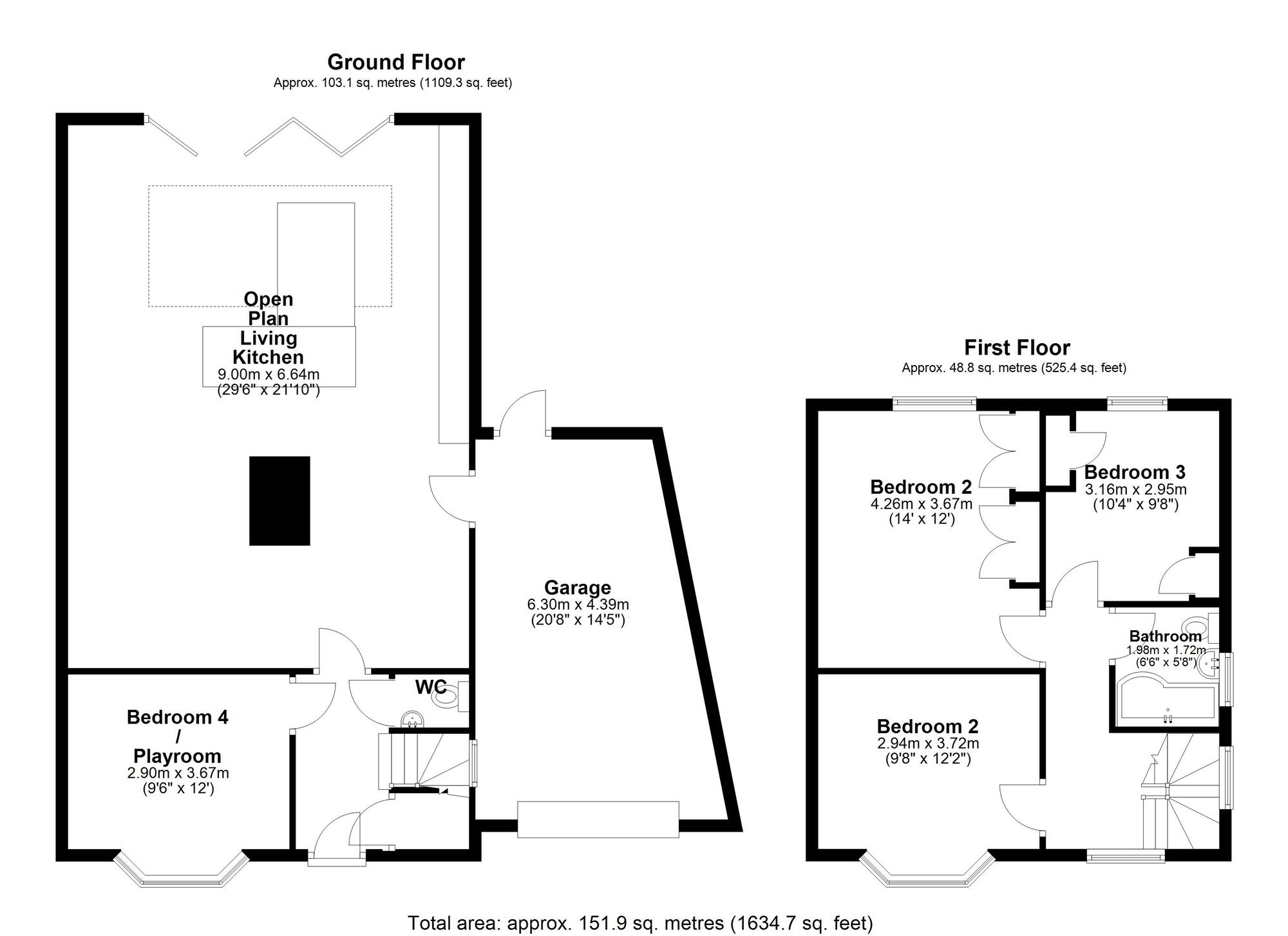 Floorplan of 4 bedroom Semi Detached House for sale, Crichton Avenue, Chester Le Street, Durham, DH3