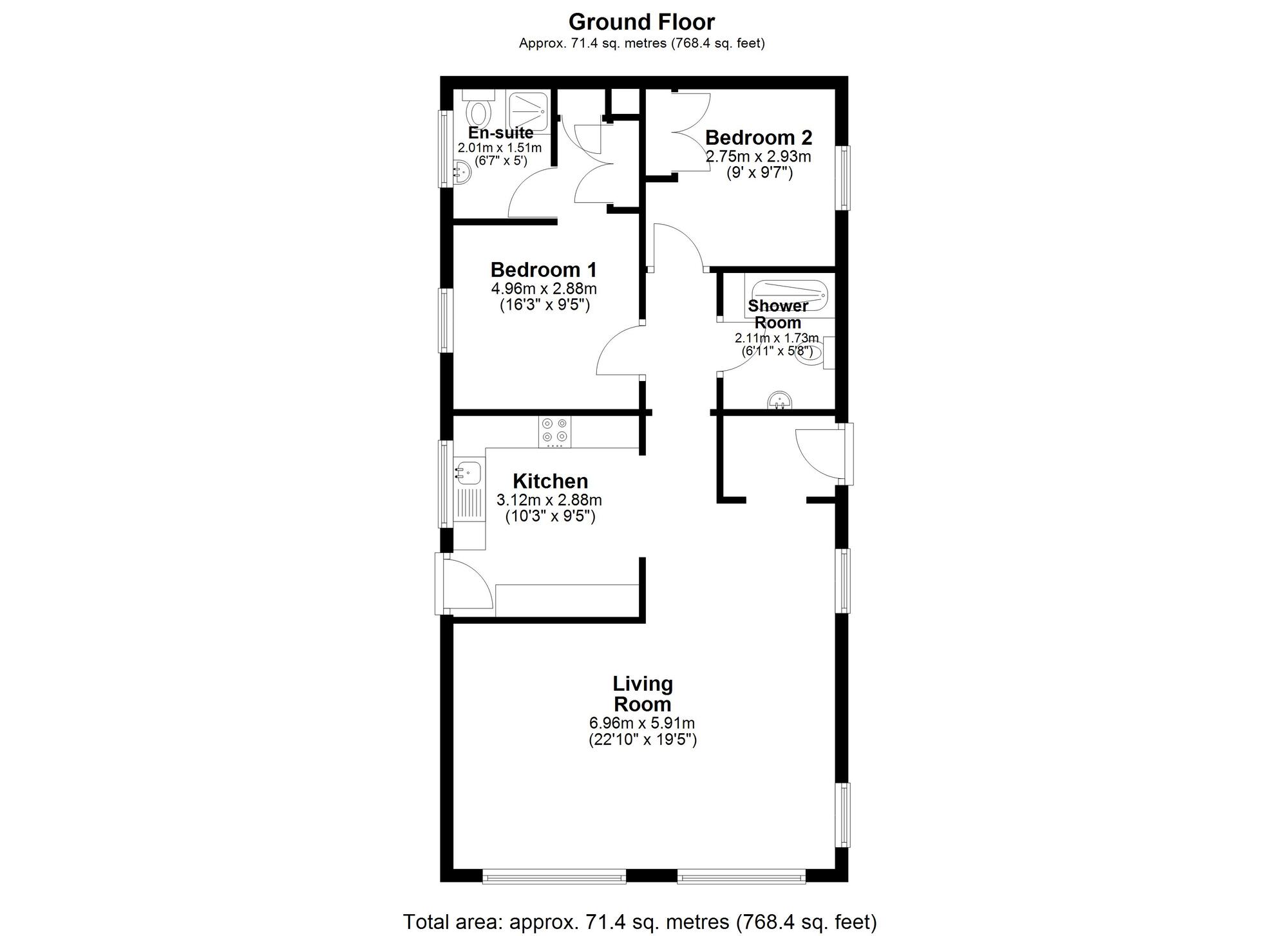 Floorplan of 2 bedroom Detached Property for sale, Bewicke Main Residential Park, Birtley, Tyne and Wear, DH2