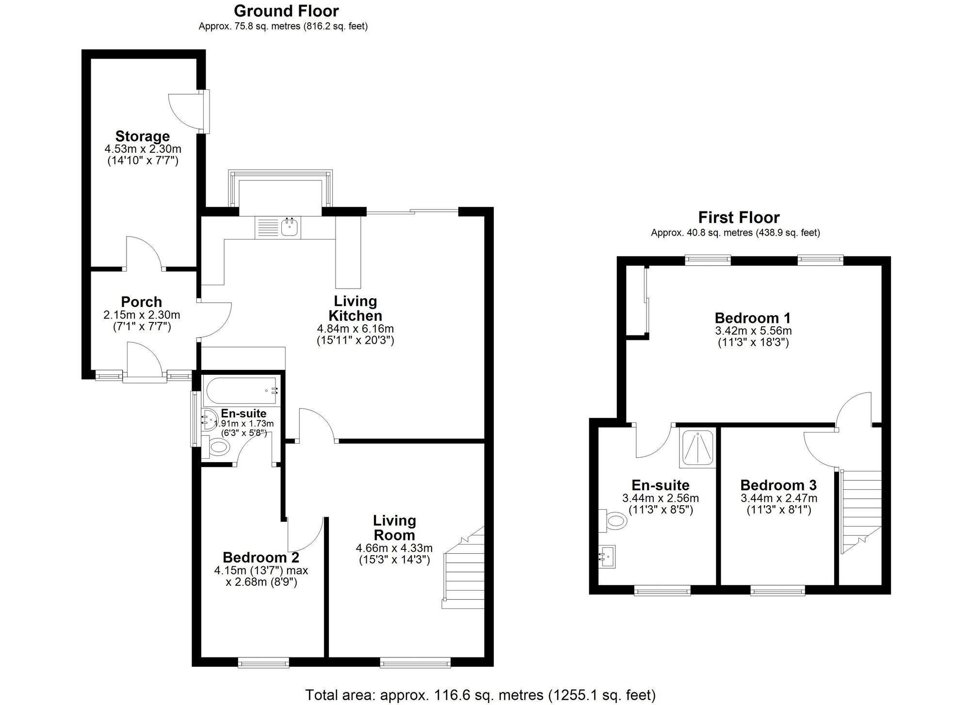 Floorplan of 3 bedroom Semi Detached House to rent, Rydal Road, Chester Le Street, Durham, DH2
