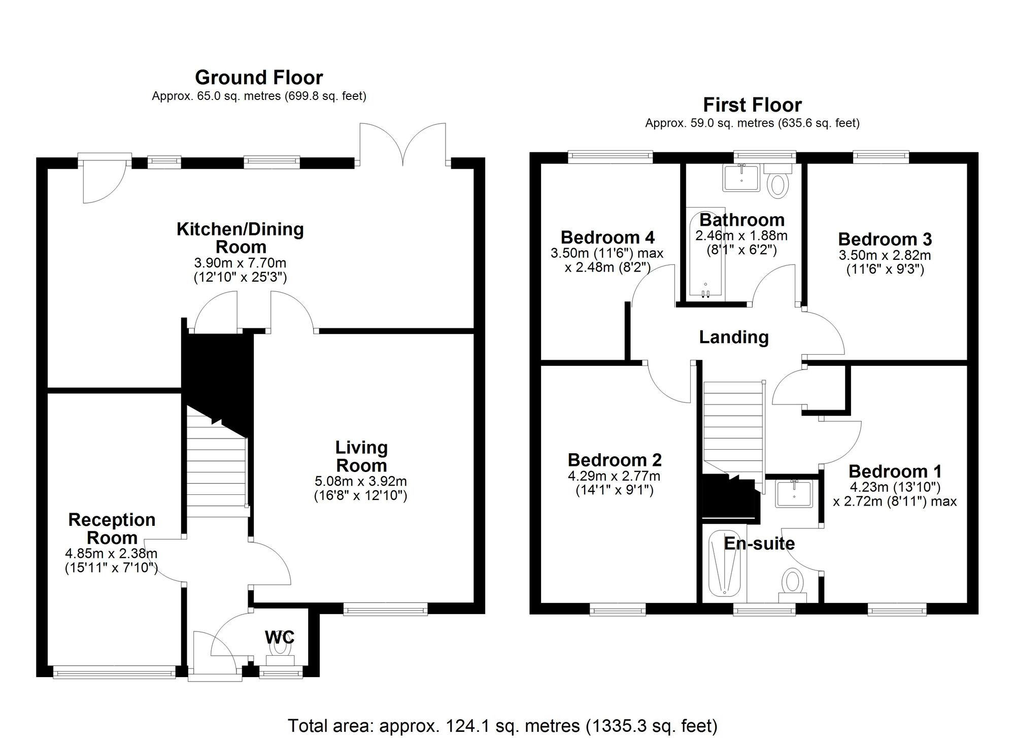 Floorplan of 4 bedroom Detached House for sale, The Barns, Stanley, Durham, DH9