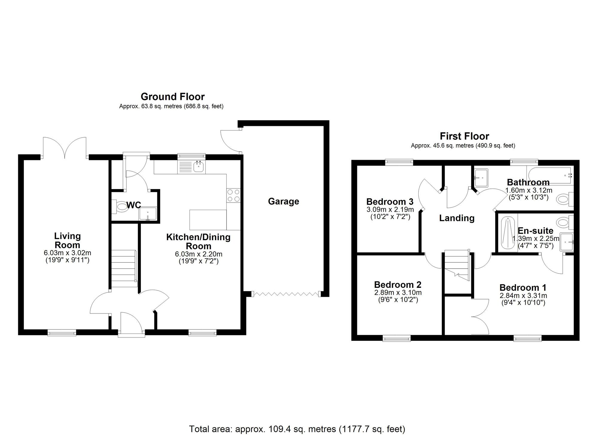 Floorplan of 3 bedroom Detached House for sale, Little Burn Way, Pelton Fell, Durham, DH2