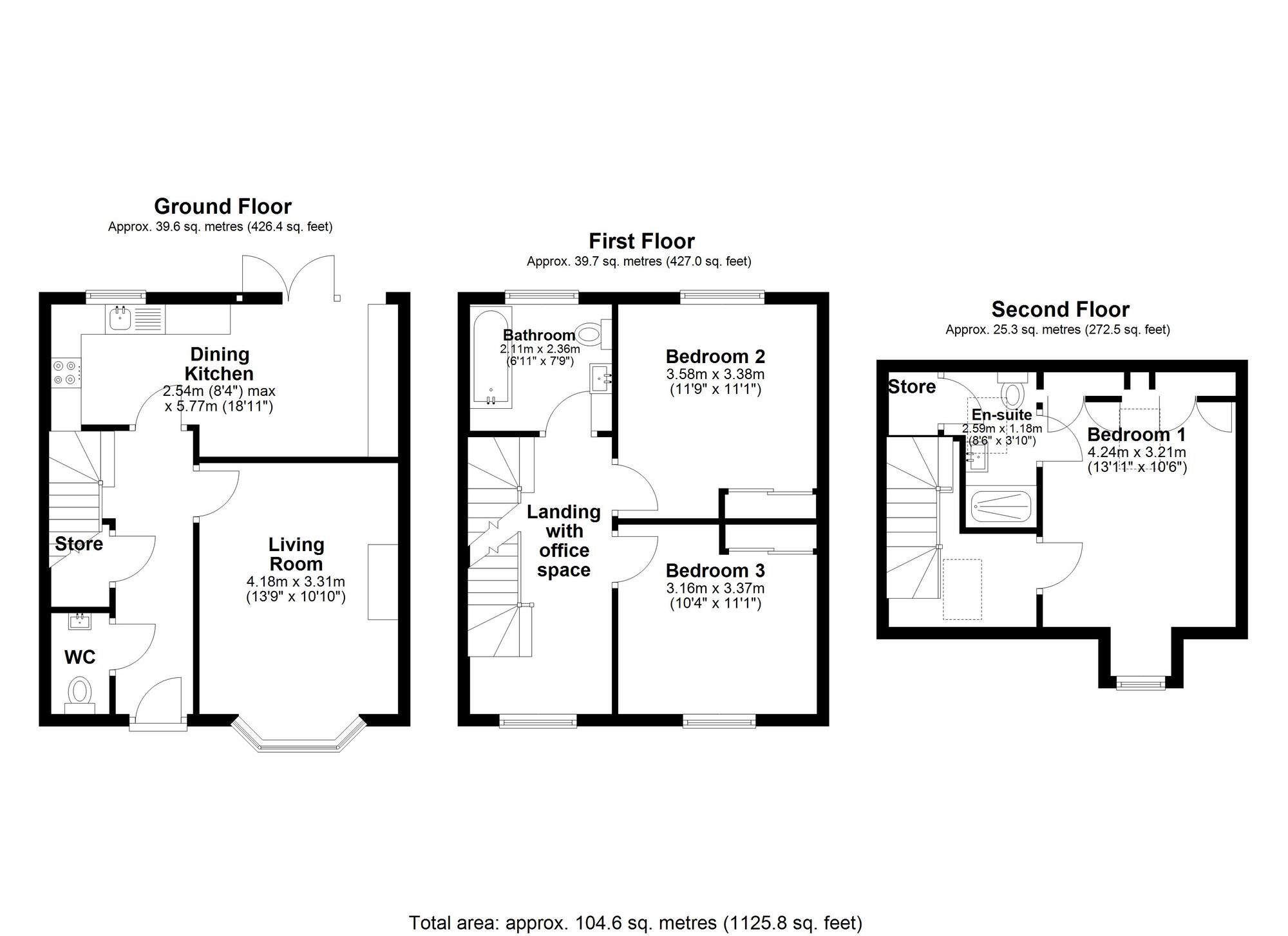 Floorplan of 3 bedroom Semi Detached House for sale, Healeyfield, Lambton Park, Durham, DH3