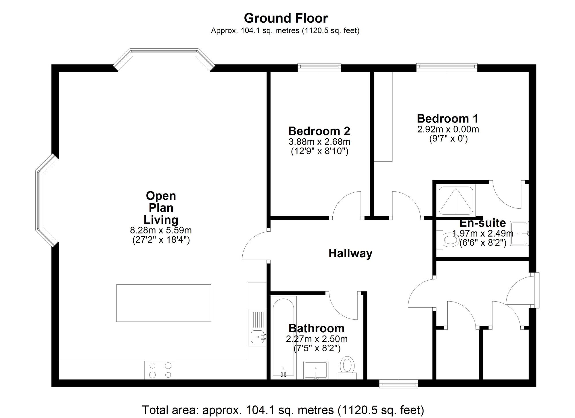 Floorplan of 2 bedroom Flat for sale, Bowes Gate Drive, Lambton Park, Durham, DH3