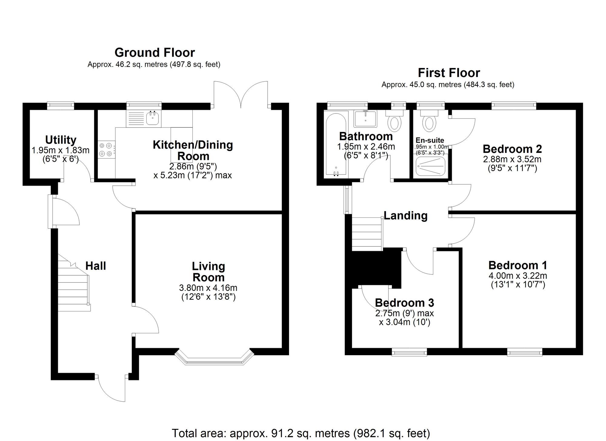 Floorplan of 3 bedroom Semi Detached House for sale, Miller Gardens, Pelton Fell, Durham, DH2