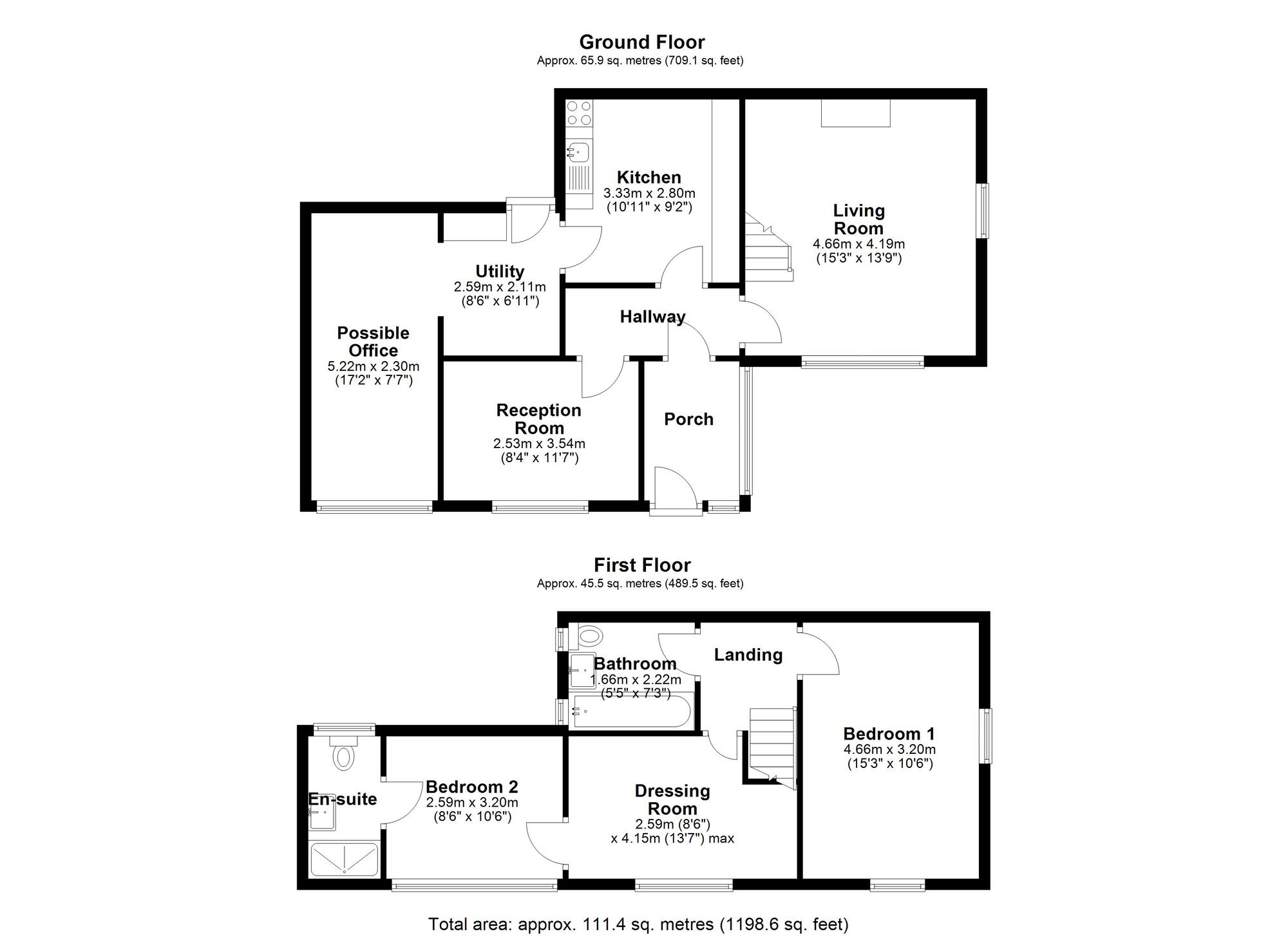 Floorplan of 2 bedroom Semi Detached House for sale, Aberfoyle, Ouston, Durham, DH2