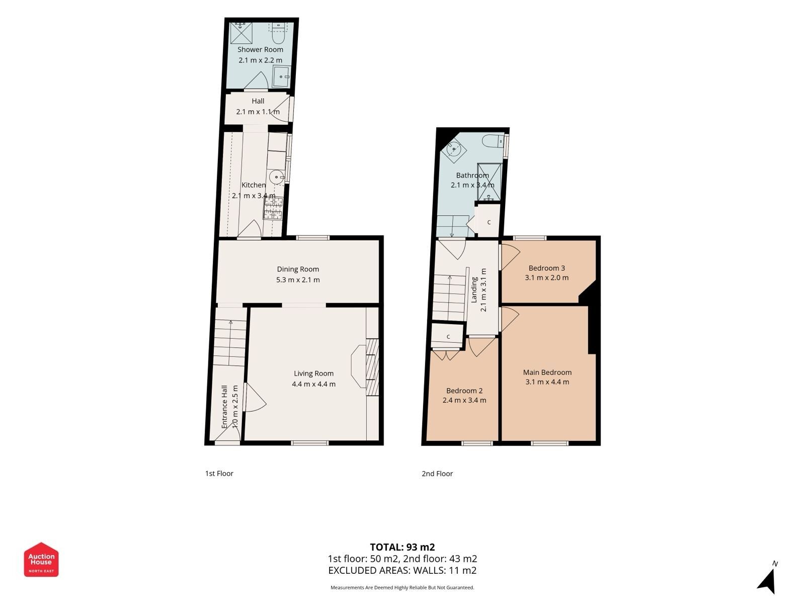 Floorplan of 3 bedroom Mid Terrace House for sale, Cooperative Street, Chester Le Street, Durham, DH3