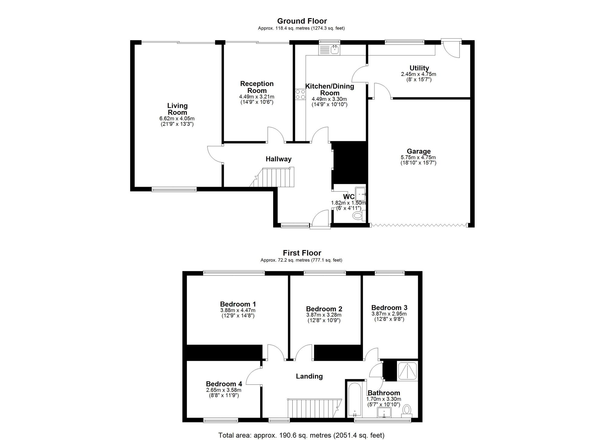 Floorplan of 4 bedroom Detached House for sale, Longdean Park, Chester Le Street, Durham, DH3