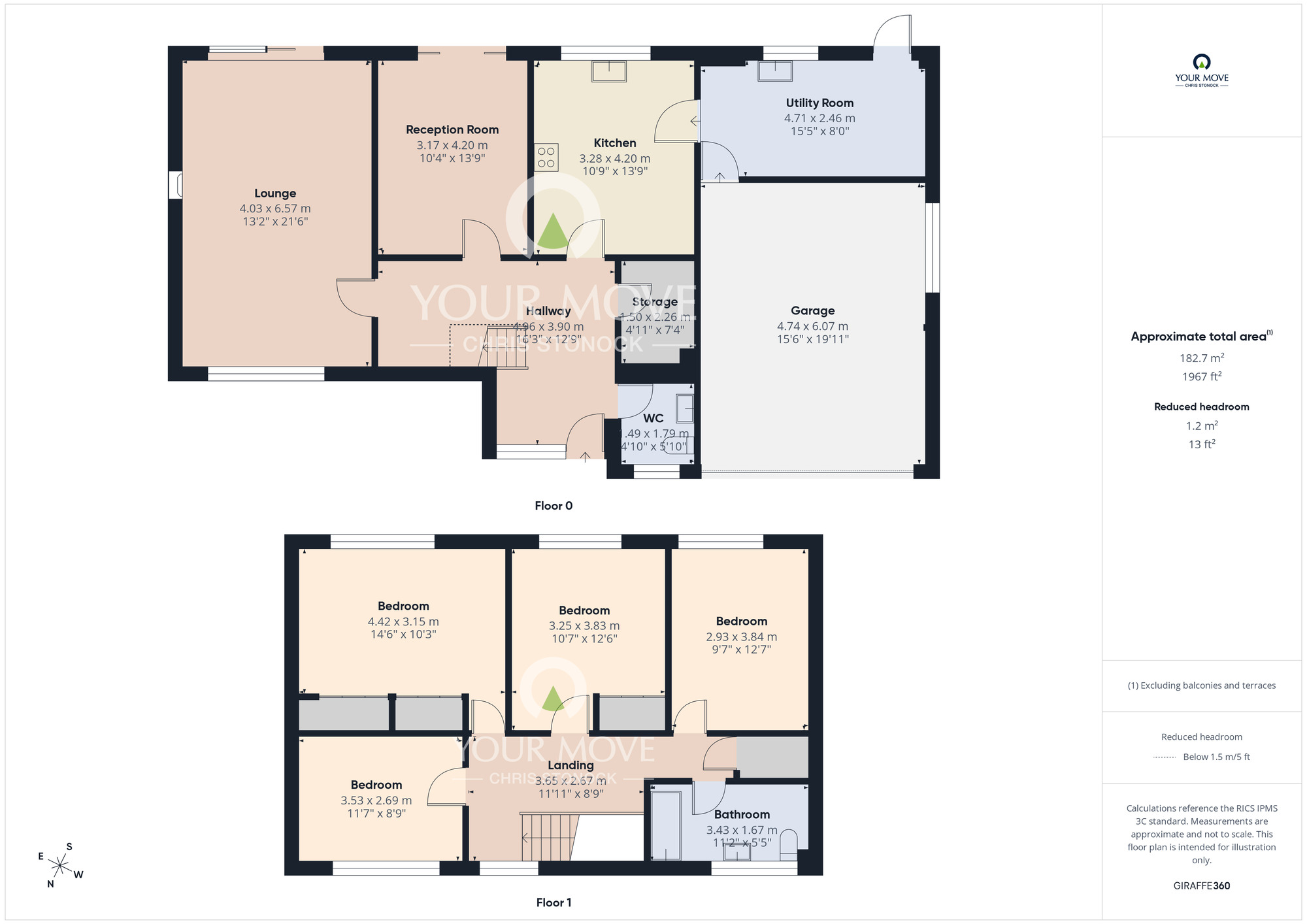 Floorplan of 4 bedroom Detached House for sale, Longdean Park, Chester Le Street, Durham, DH3