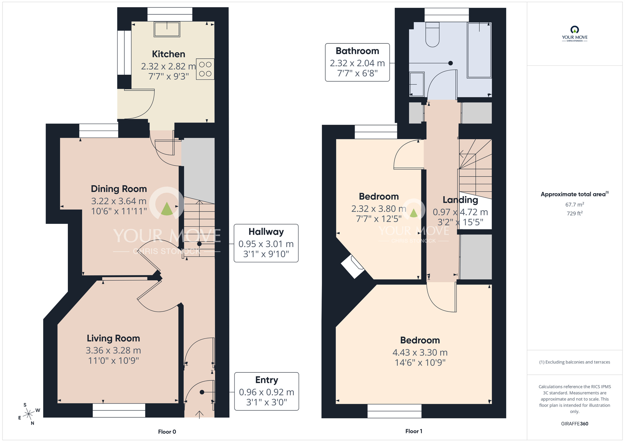 Floorplan of 2 bedroom Mid Terrace House for sale, Woodside, Beamish, Durham, DH9