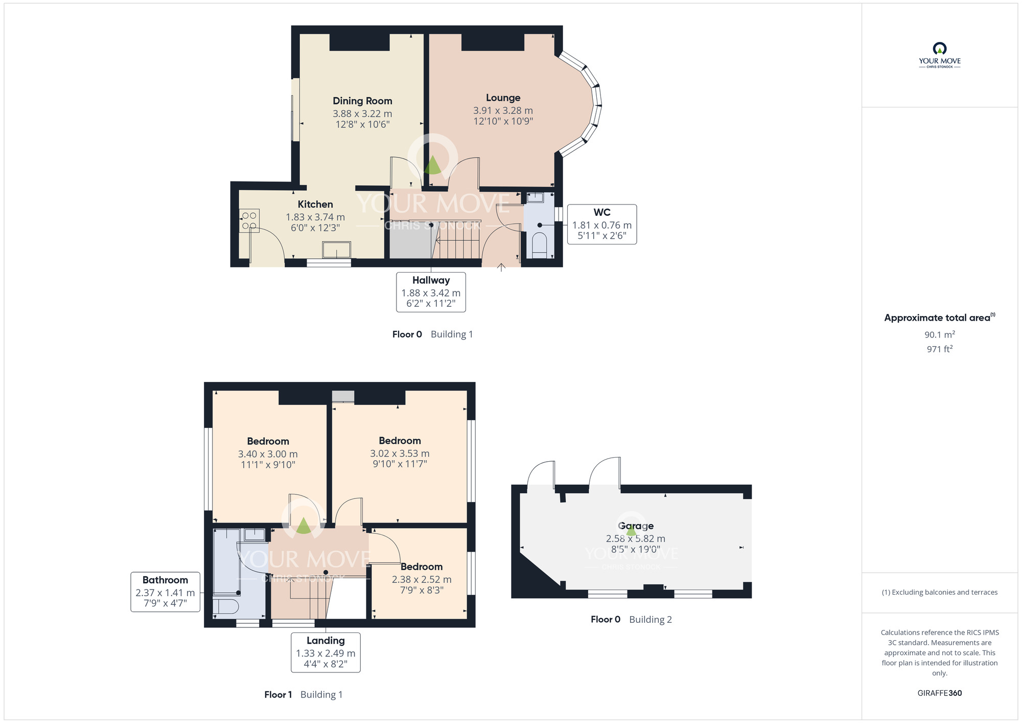 Floorplan of 3 bedroom Semi Detached House for sale, Hadrian Avenue, Chester Le Street, Durham, DH3