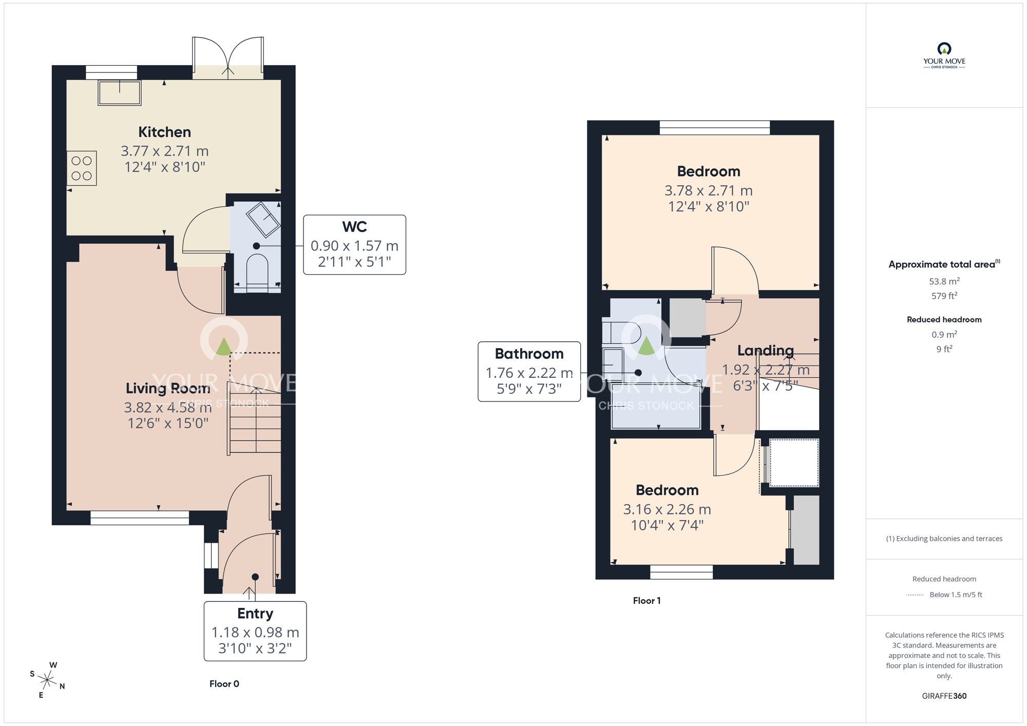 Floorplan of 2 bedroom Mid Terrace House for sale, Fellway, Pelton Fell, Durham, DH2