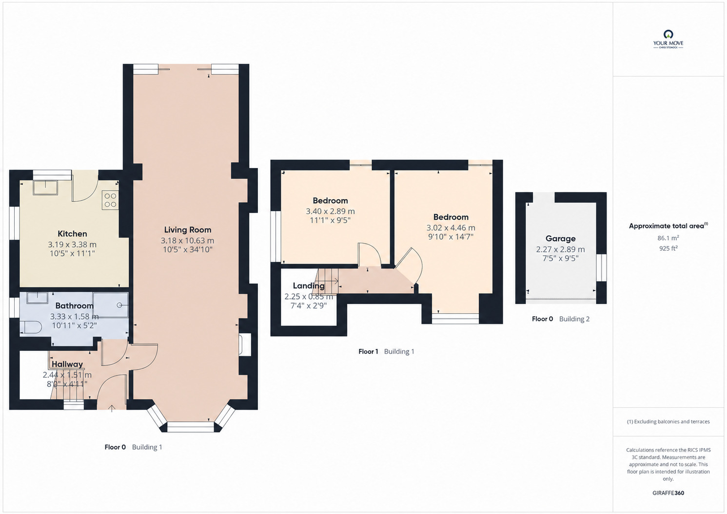 Floorplan of 3 bedroom Semi Detached Bungalow for sale, Newcastle Road, Chester Le Street, Durham, DH3