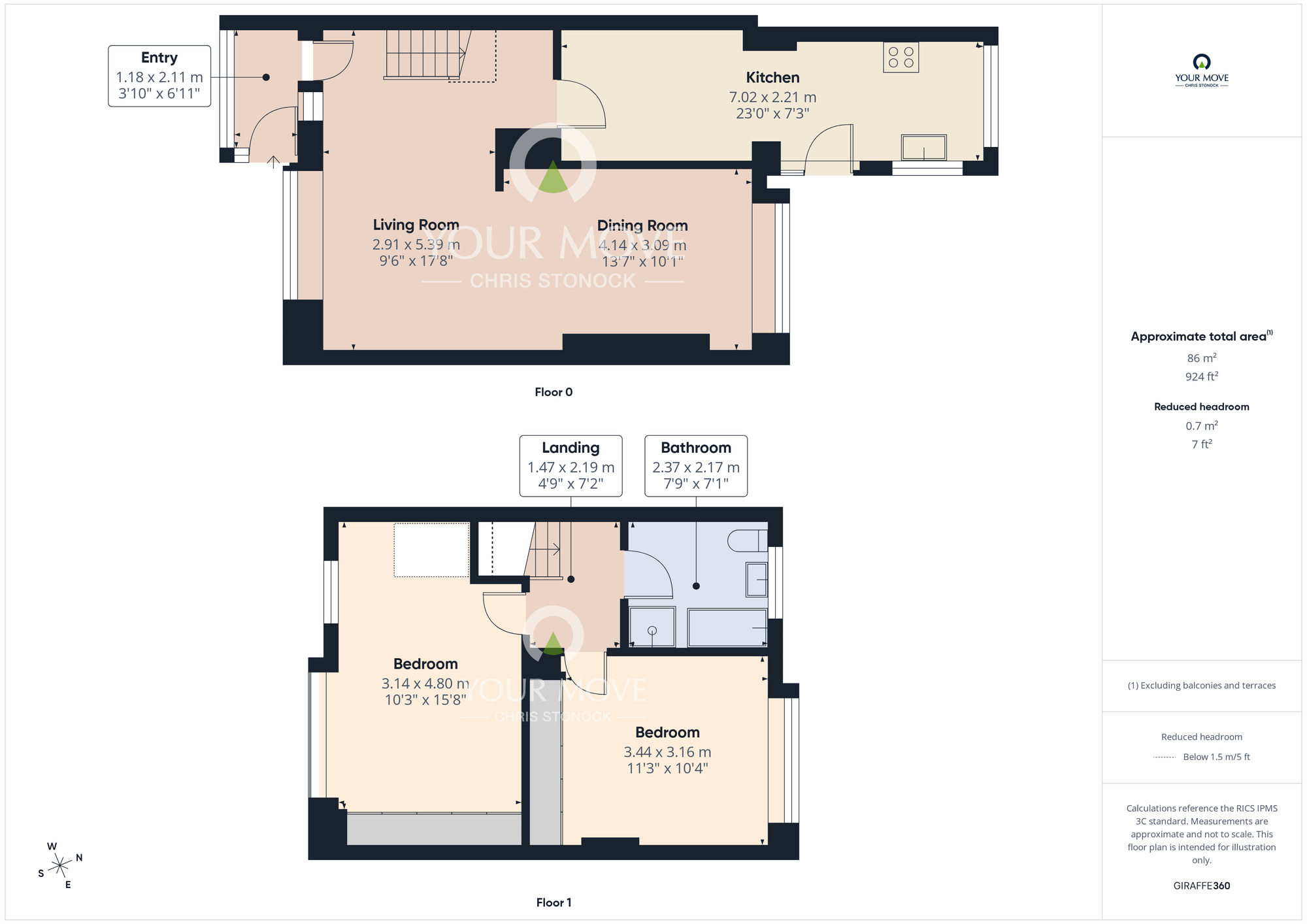 Floorplan of 2 bedroom Mid Terrace House for sale, Hopgarth Gardens, Chester Le Street, Durham, DH3