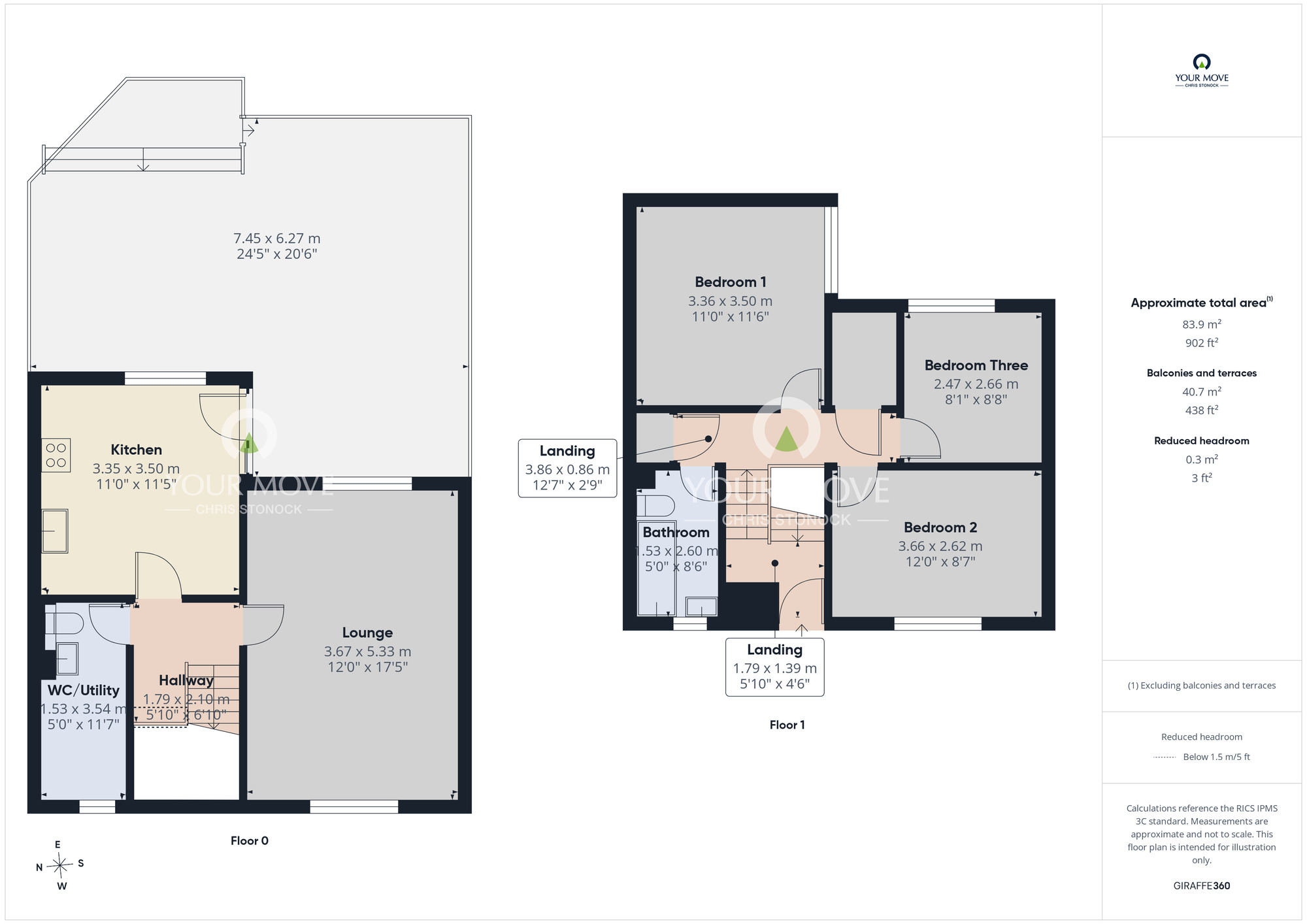 Floorplan of 3 bedroom End Terrace House for sale, Broadmeadows, Fatfield, Tyne & Wear, NE38