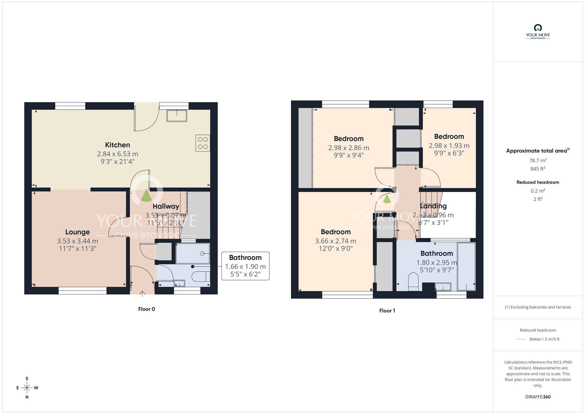 Floorplan of 3 bedroom Semi Detached House to rent, Cragside, Chester Le Street, Durham, DH2