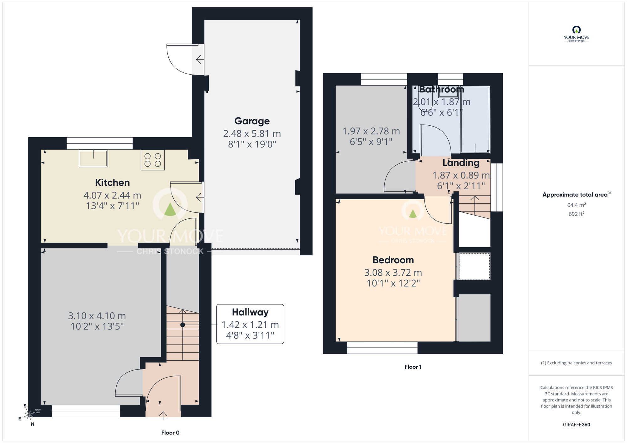 Floorplan of 2 bedroom Semi Detached House for sale, Bolam, Oxclose, Washington, NE38
