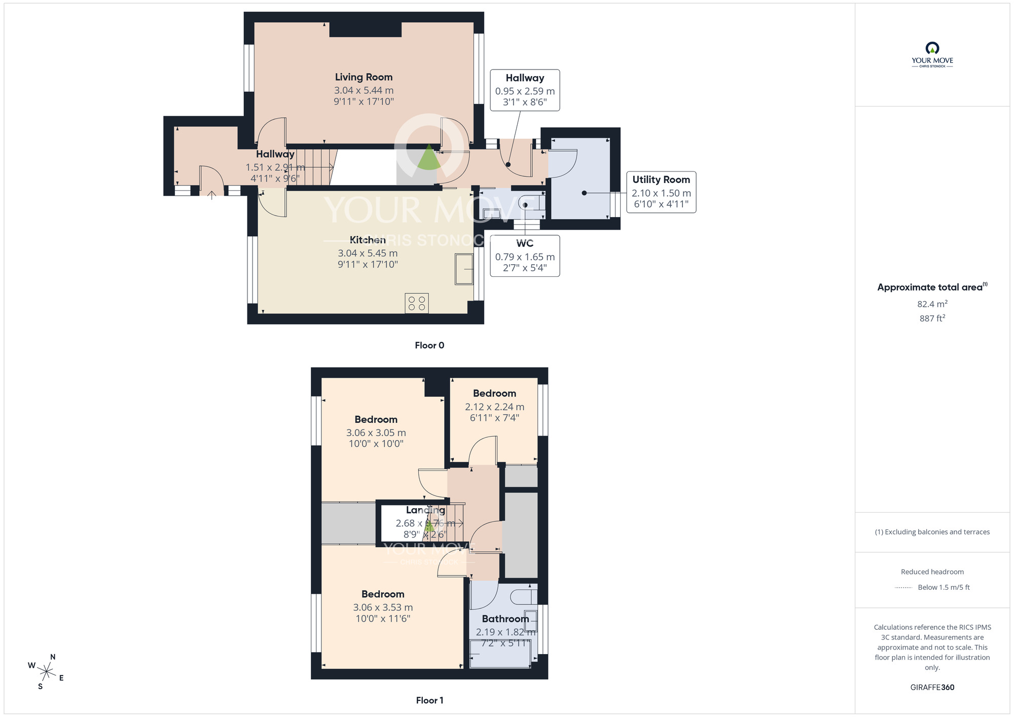 Floorplan of 3 bedroom Semi Detached House for sale, Gainford, Chester Le Street, Durham, DH2