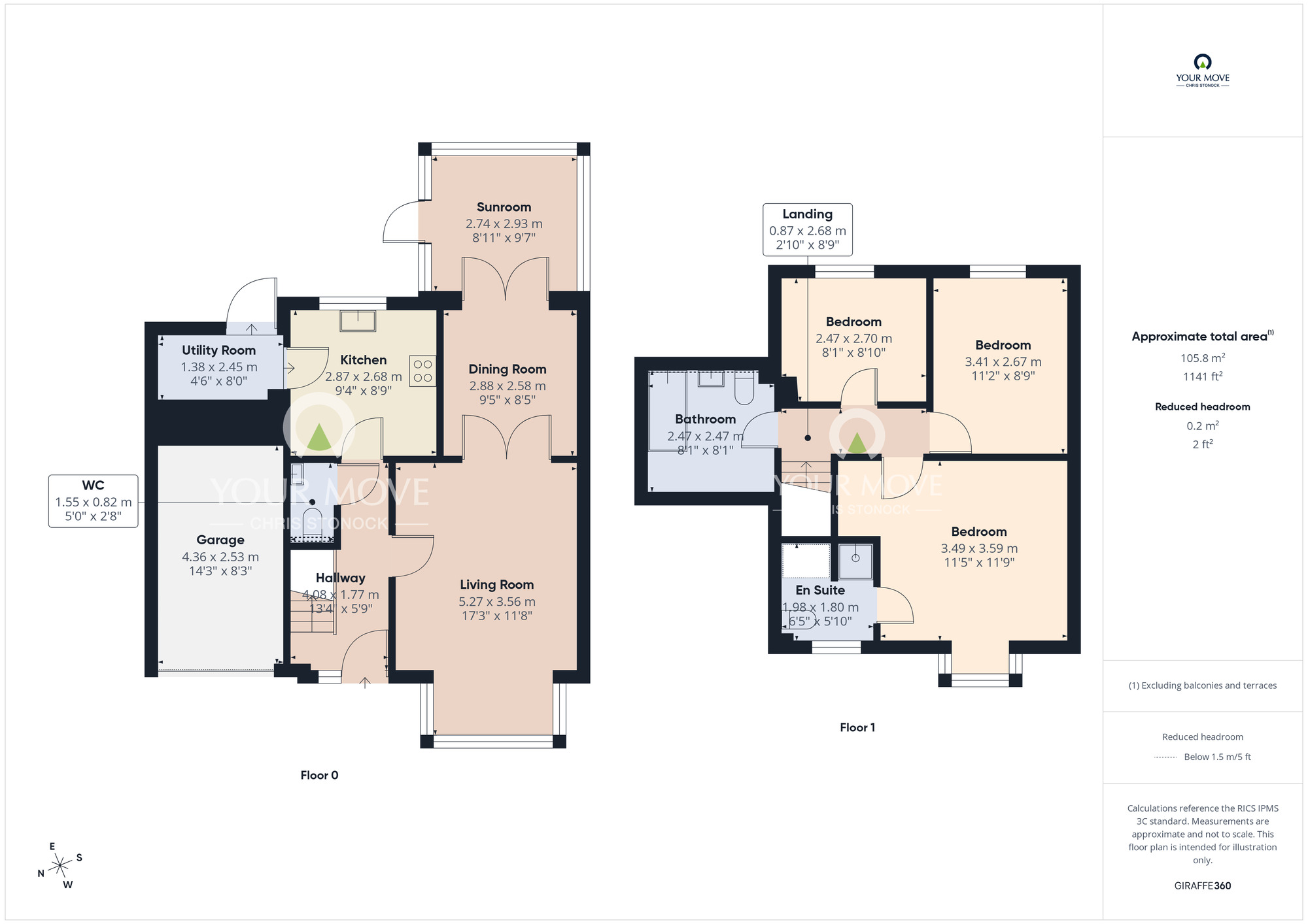 Floorplan of 3 bedroom Detached House for sale, Lartington Court, Great Lumley, Durham, DH3