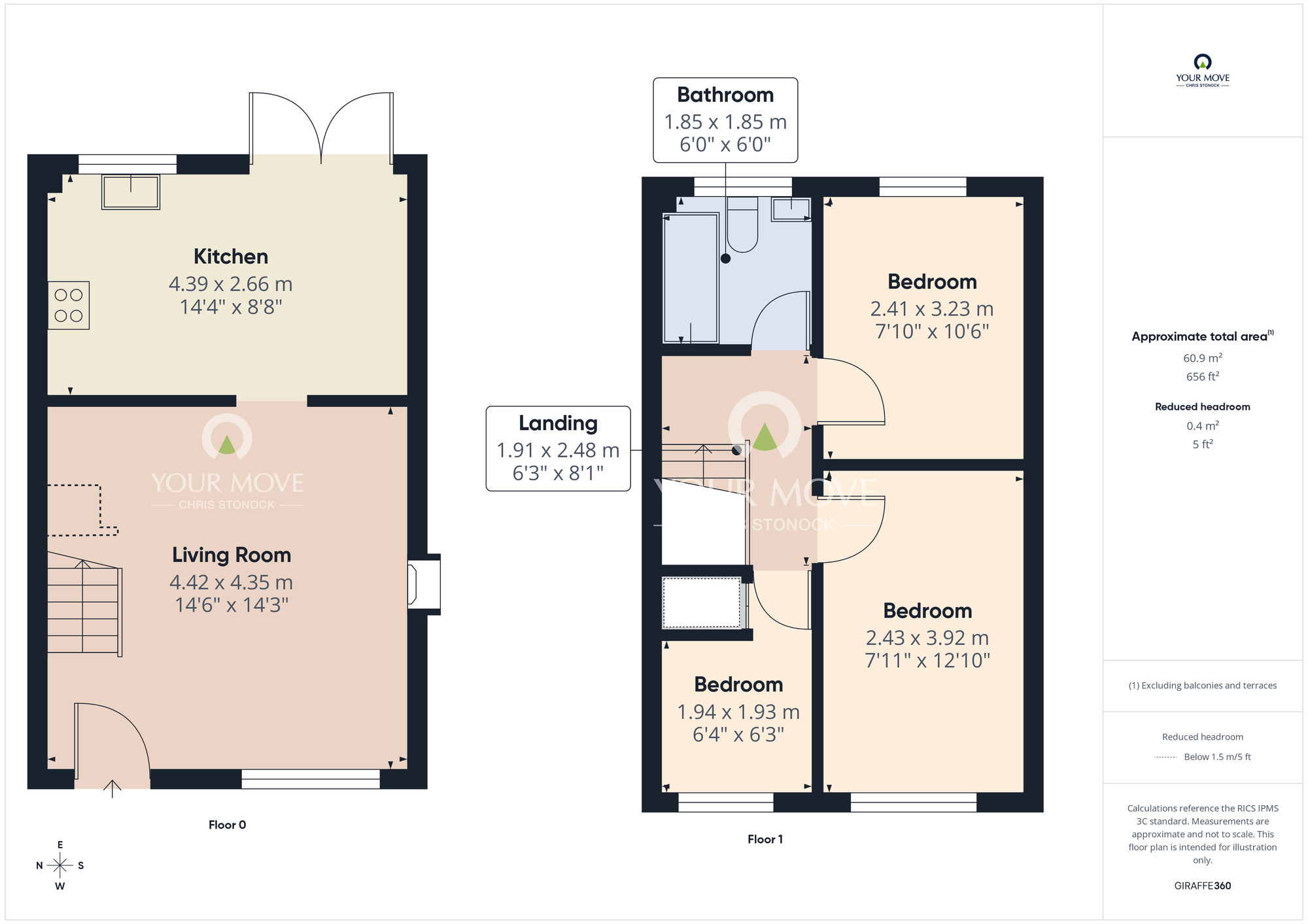 Floorplan of 3 bedroom Semi Detached House for sale, Castle Riggs, Chester Le Street, Durham, DH2
