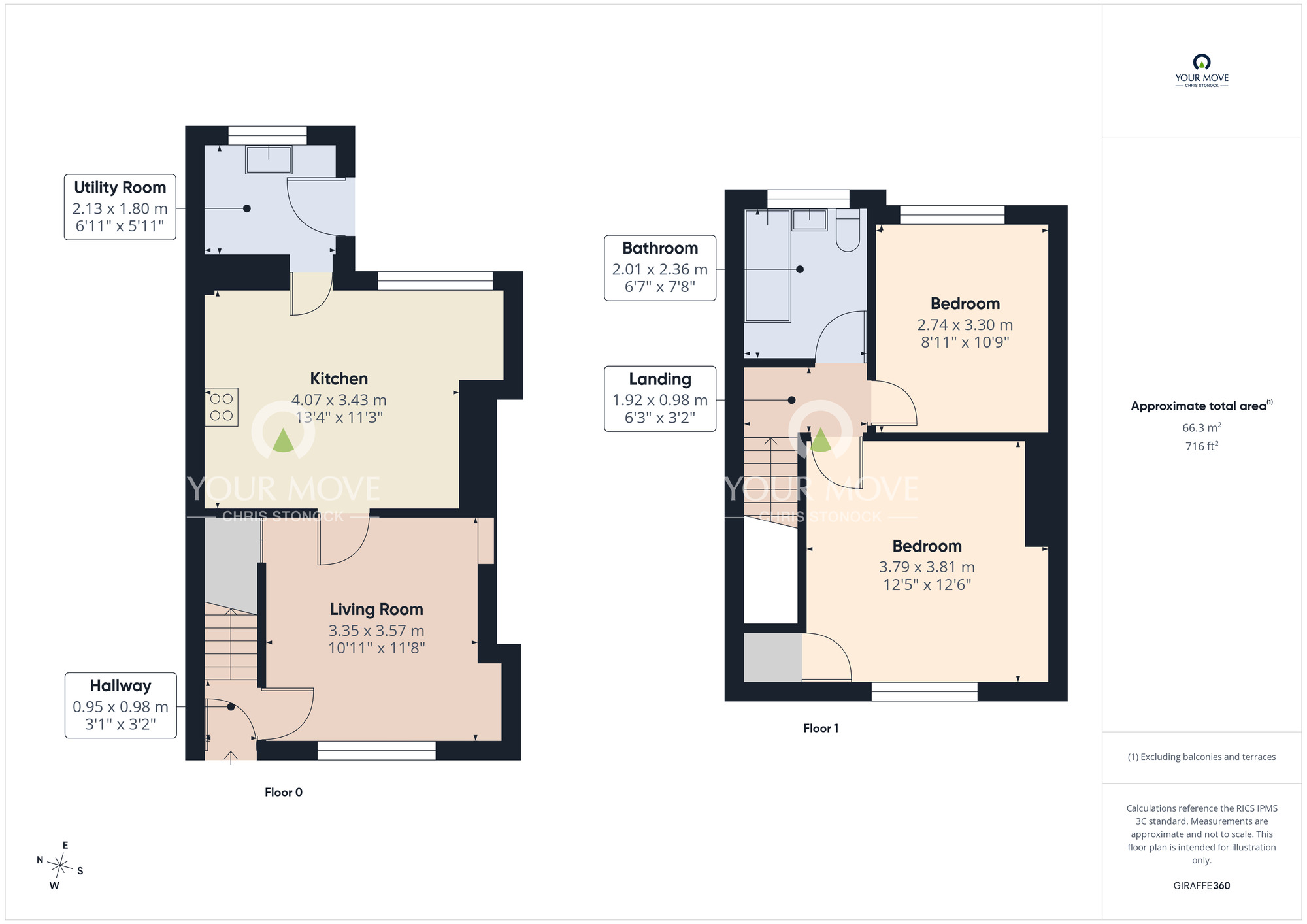 Floorplan of 2 bedroom Mid Terrace House for sale, Lovaine Street, Pelton, Durham, DH2