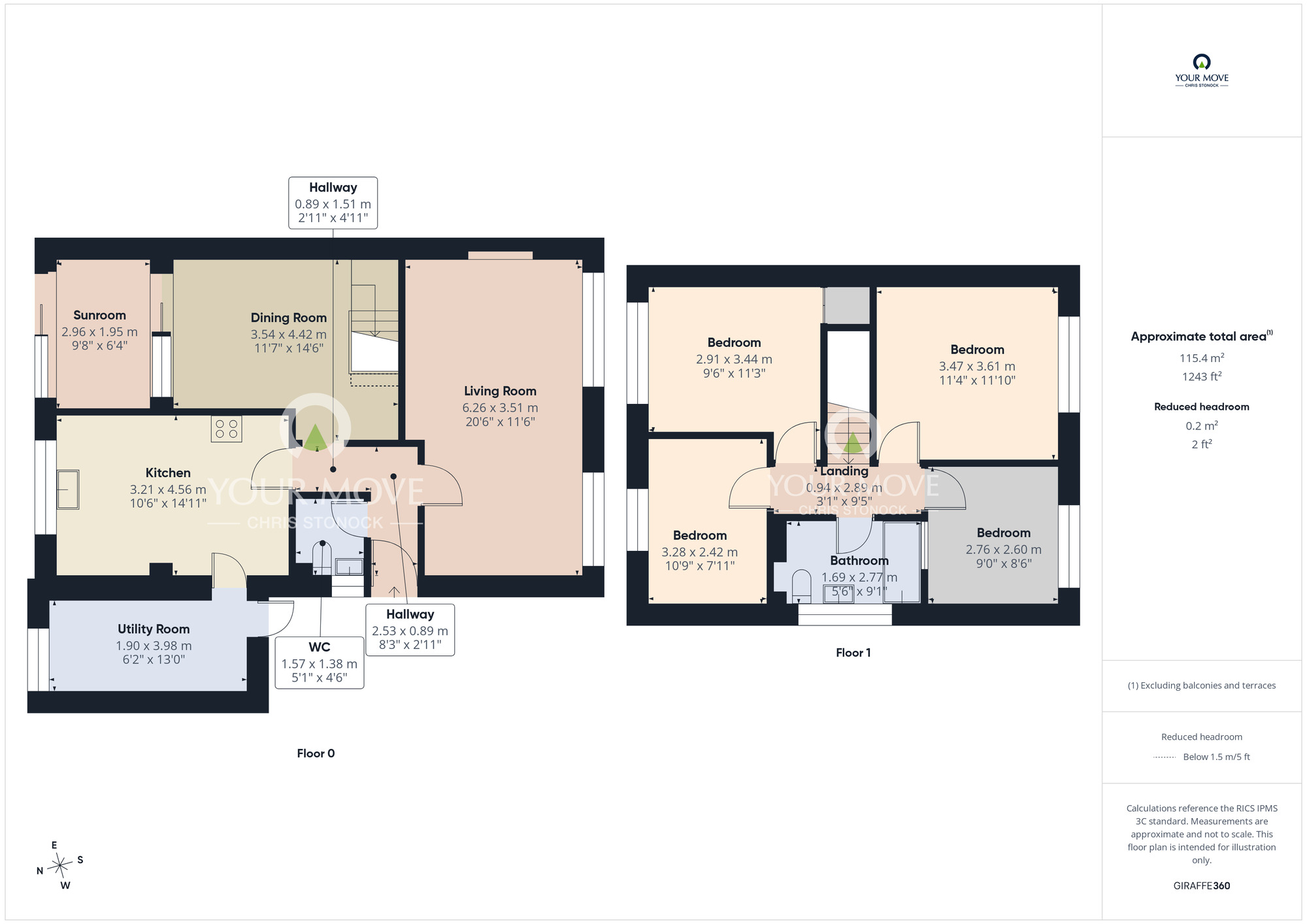 Floorplan of 4 bedroom Detached House for sale, Dilston Close, Washington, Tyne and Wear, NE38
