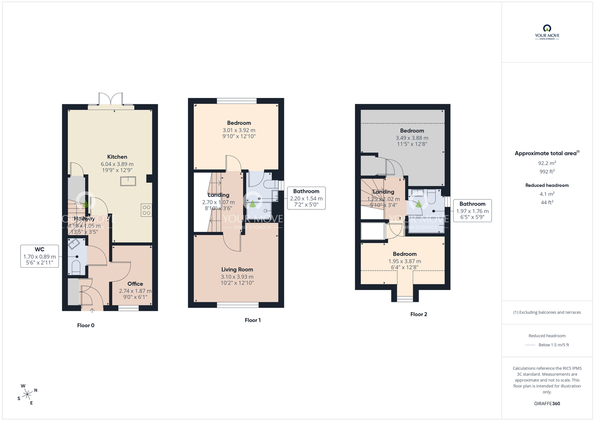 Floorplan of 4 bedroom End Terrace House for sale, Capesthorne Road, Teal Farm, Washington, NE38