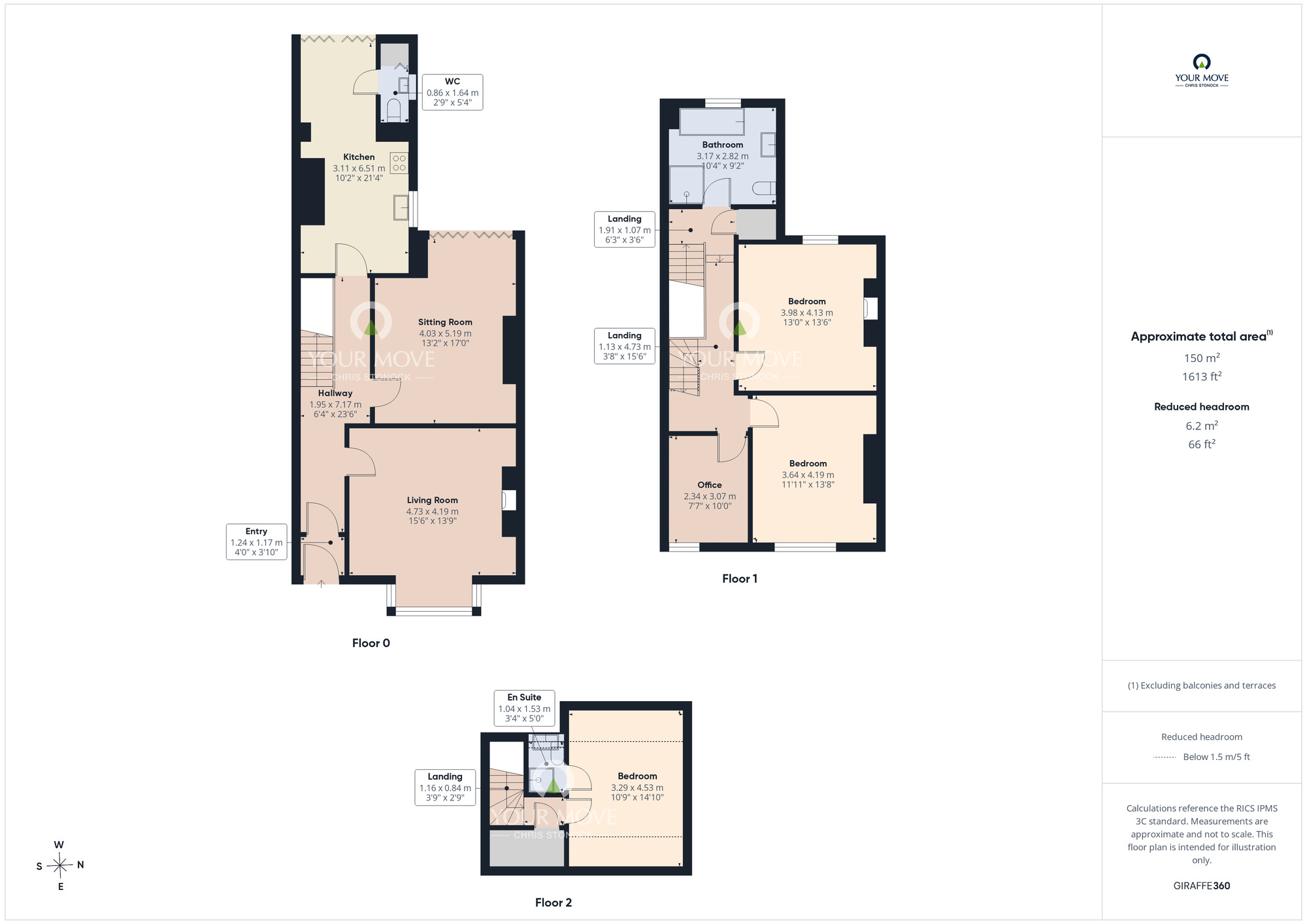 Floorplan of 4 bedroom Mid Terrace House for sale, Ivanhoe Terrace, Chester Le Street, Durham, DH3