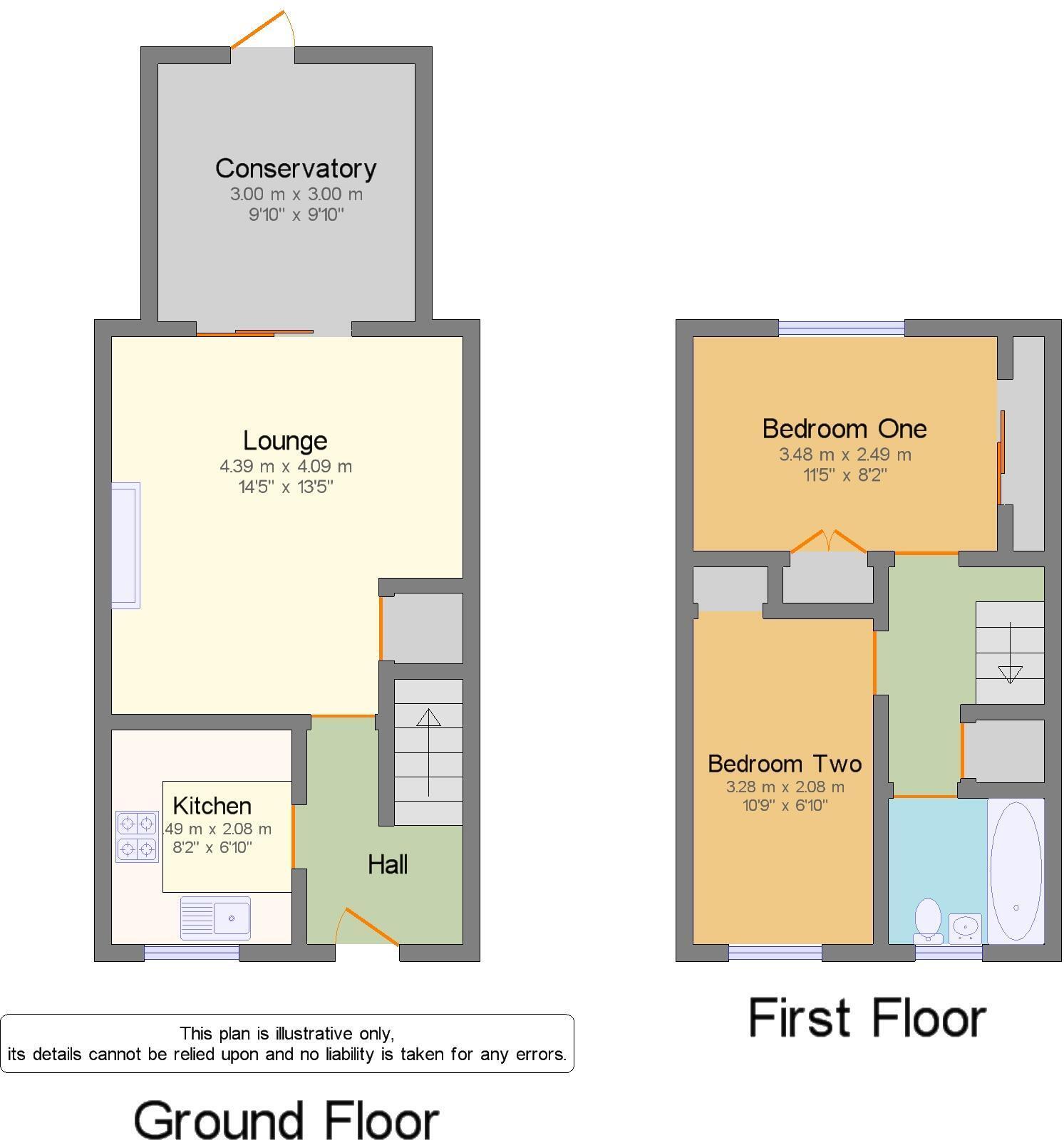Floorplan of 2 bedroom Mid Terrace House for sale, Kielder, Oxclose, Washington, NE38