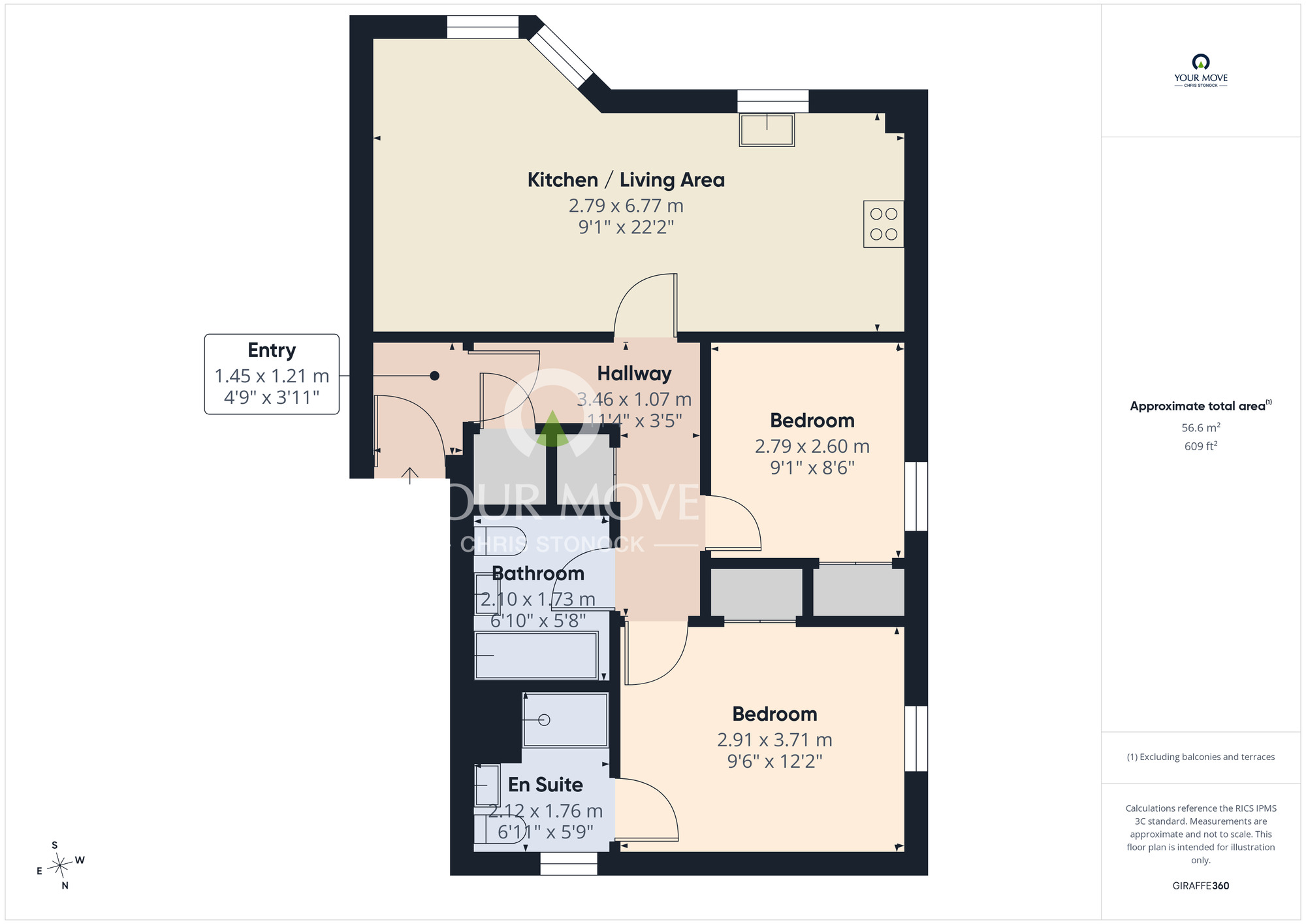 Floorplan of 2 bedroom Flat for sale, Robertson Court, Chester Le Street, Durham, DH3