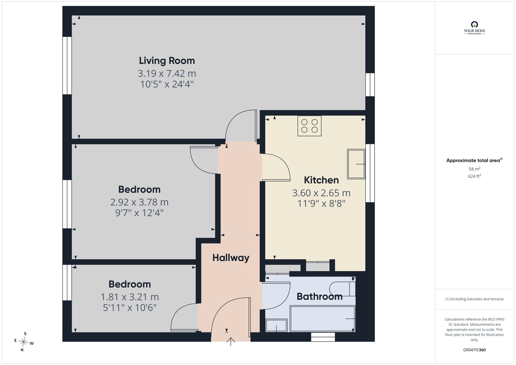 Floorplan of 2 bedroom Flat to rent, Alnwick Court, Washington, Tyne and Wear, NE38