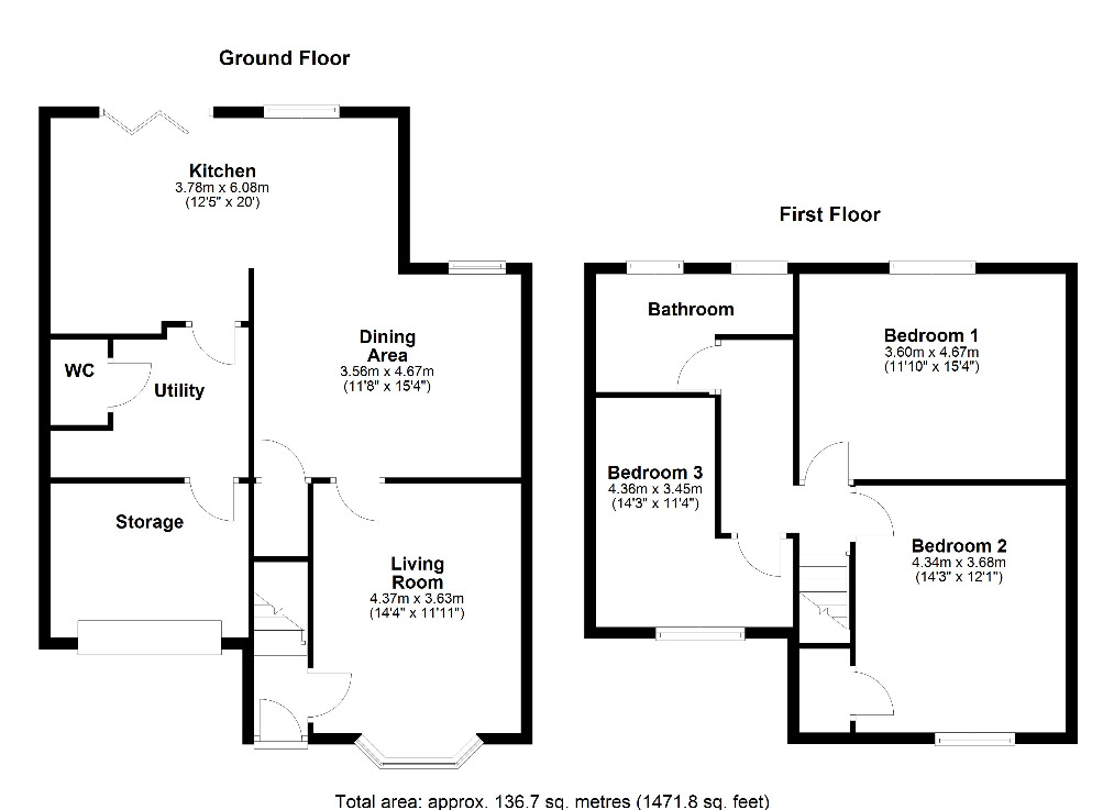Floorplan of 3 bedroom Semi Detached House for sale, Camperdown Avenue, Chester Le Street, Durham, DH3