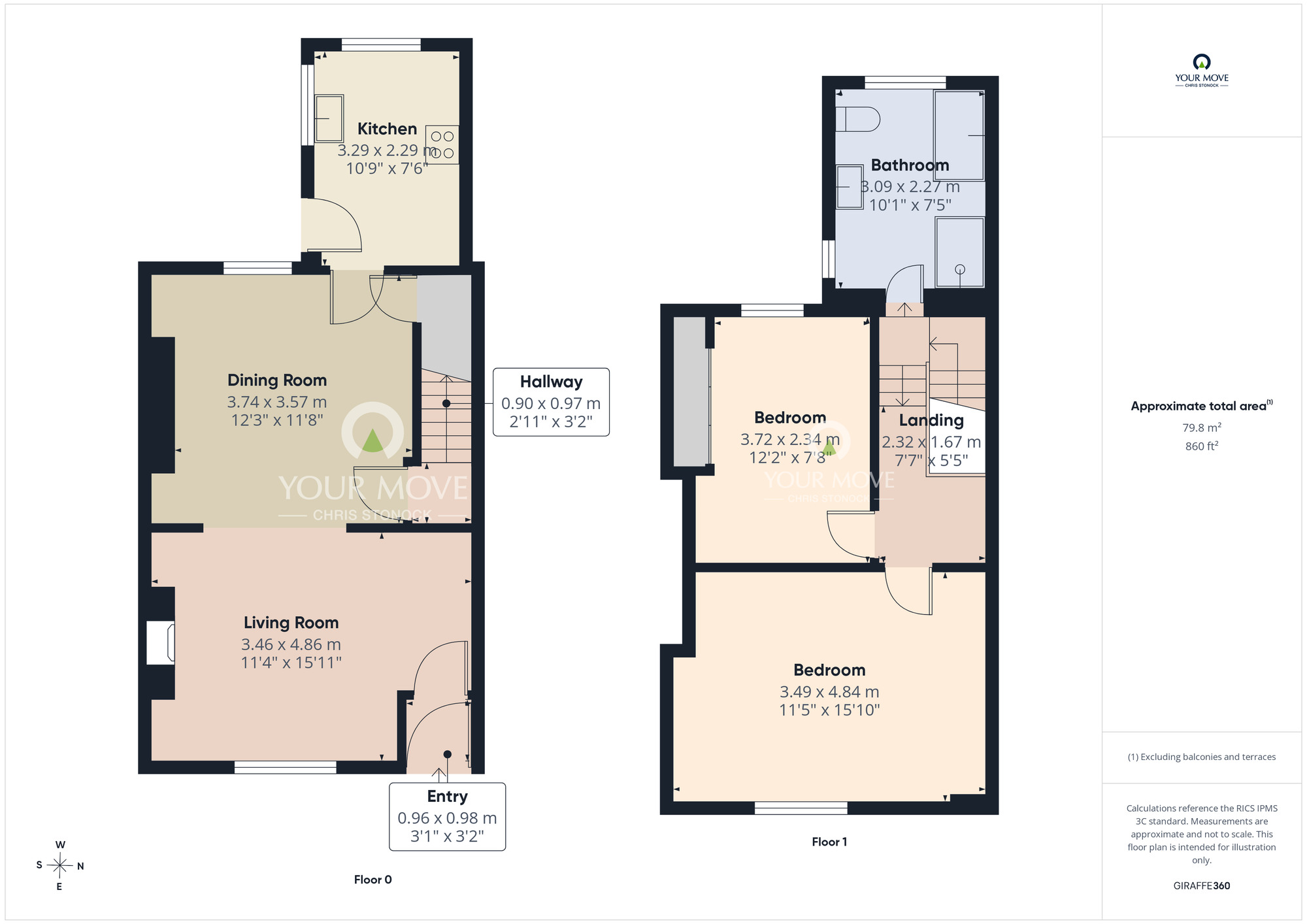 Floorplan of 2 bedroom Mid Terrace House for sale, Lancaster Terrace, Chester Le Street, Durham, DH3