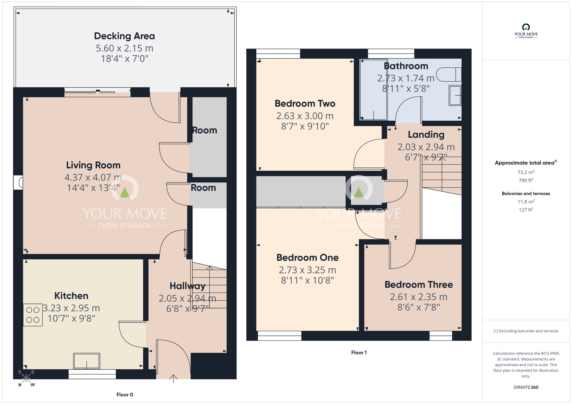 Floorplan of 3 bedroom Mid Terrace House for sale, Pembridge, Oxclose, Washington, NE38