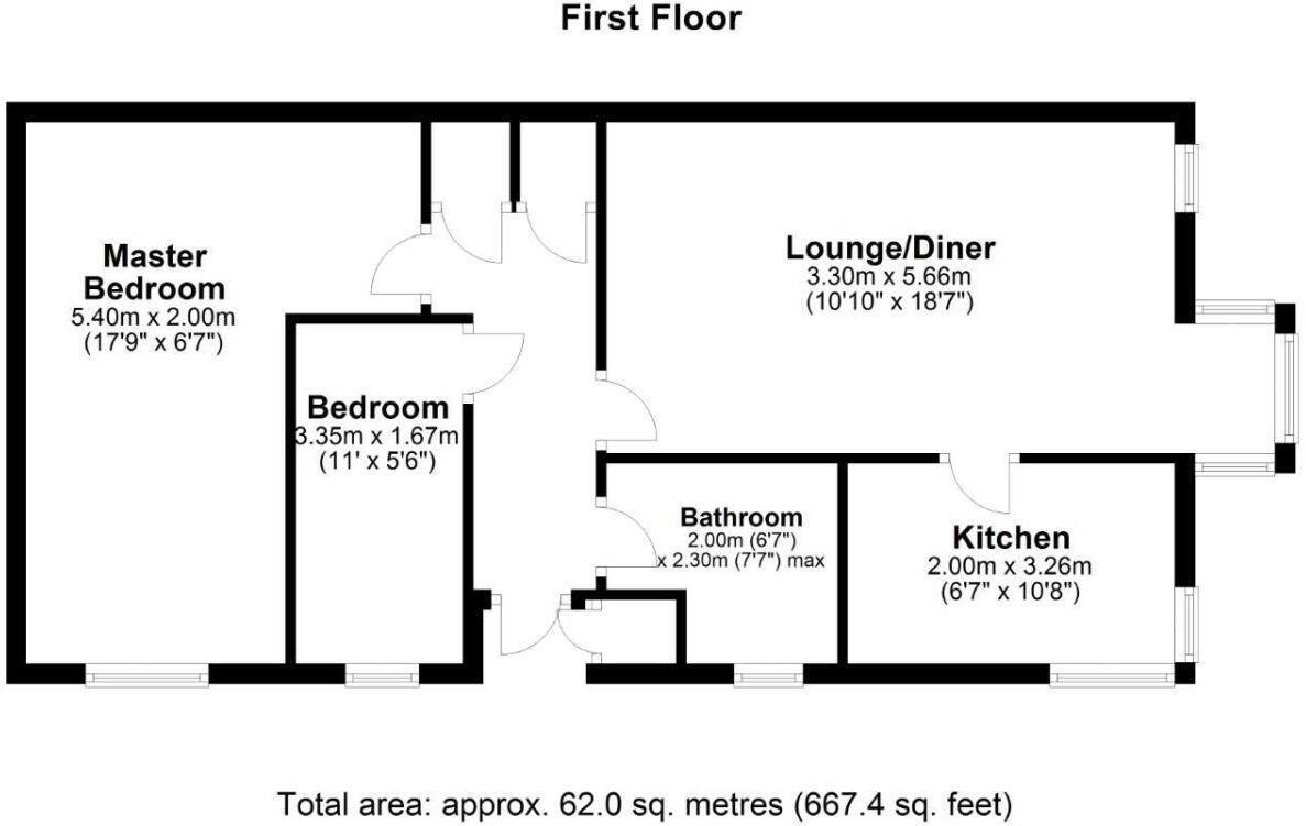 Floorplan of 2 bedroom Mid Terrace Flat for sale, Wigeon Close, Washington, Tyne and Wear, NE38