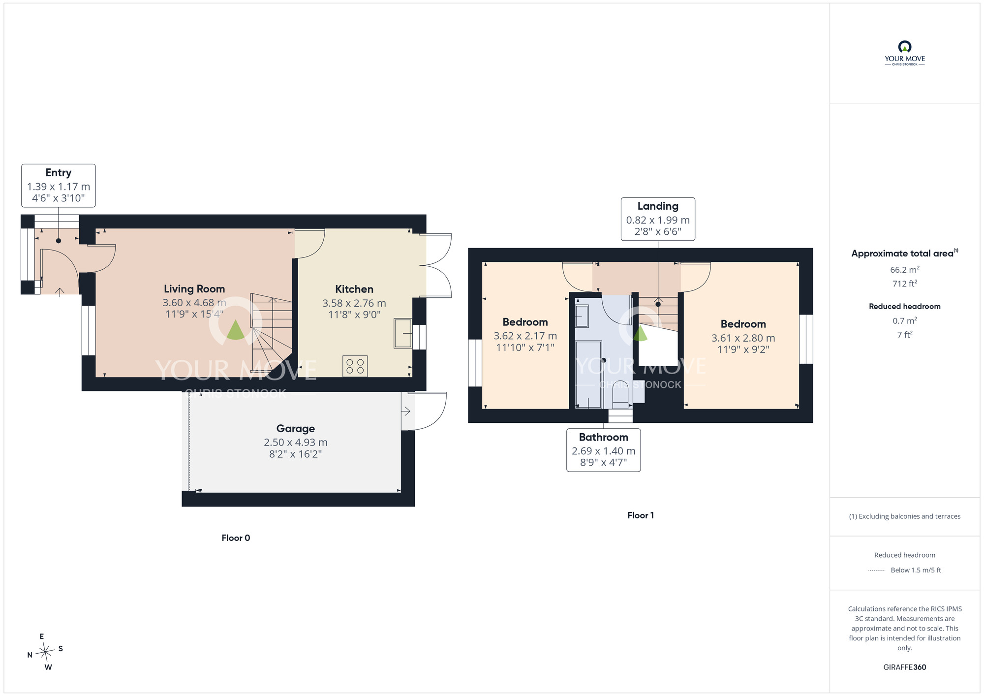 Floorplan of 2 bedroom Semi Detached House for sale, Auckland, Chester Le Street, Durham, DH2