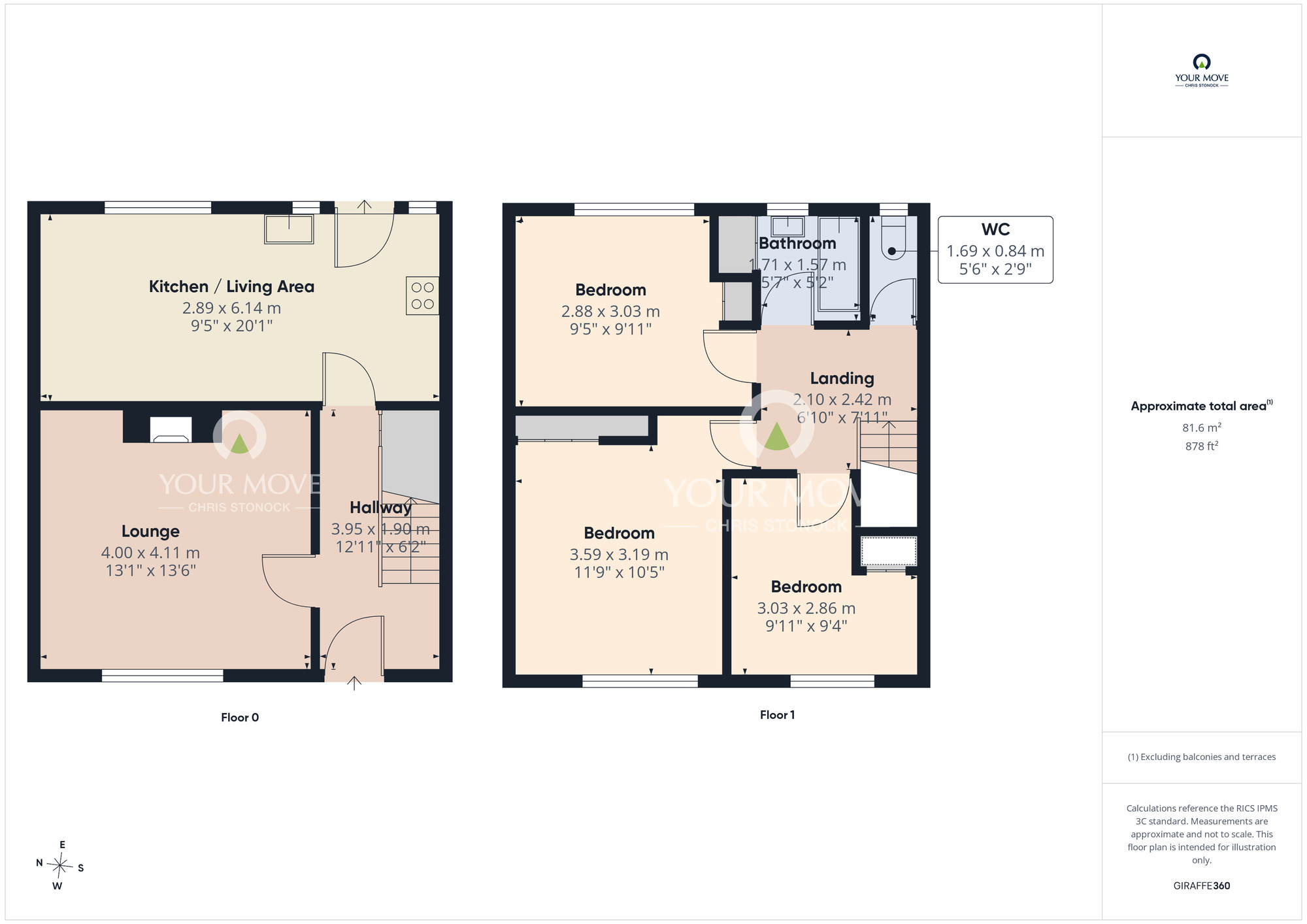 Floorplan of 3 bedroom Mid Terrace House for sale, Chiltern Avenue, Chester Le Street, Durham, DH2